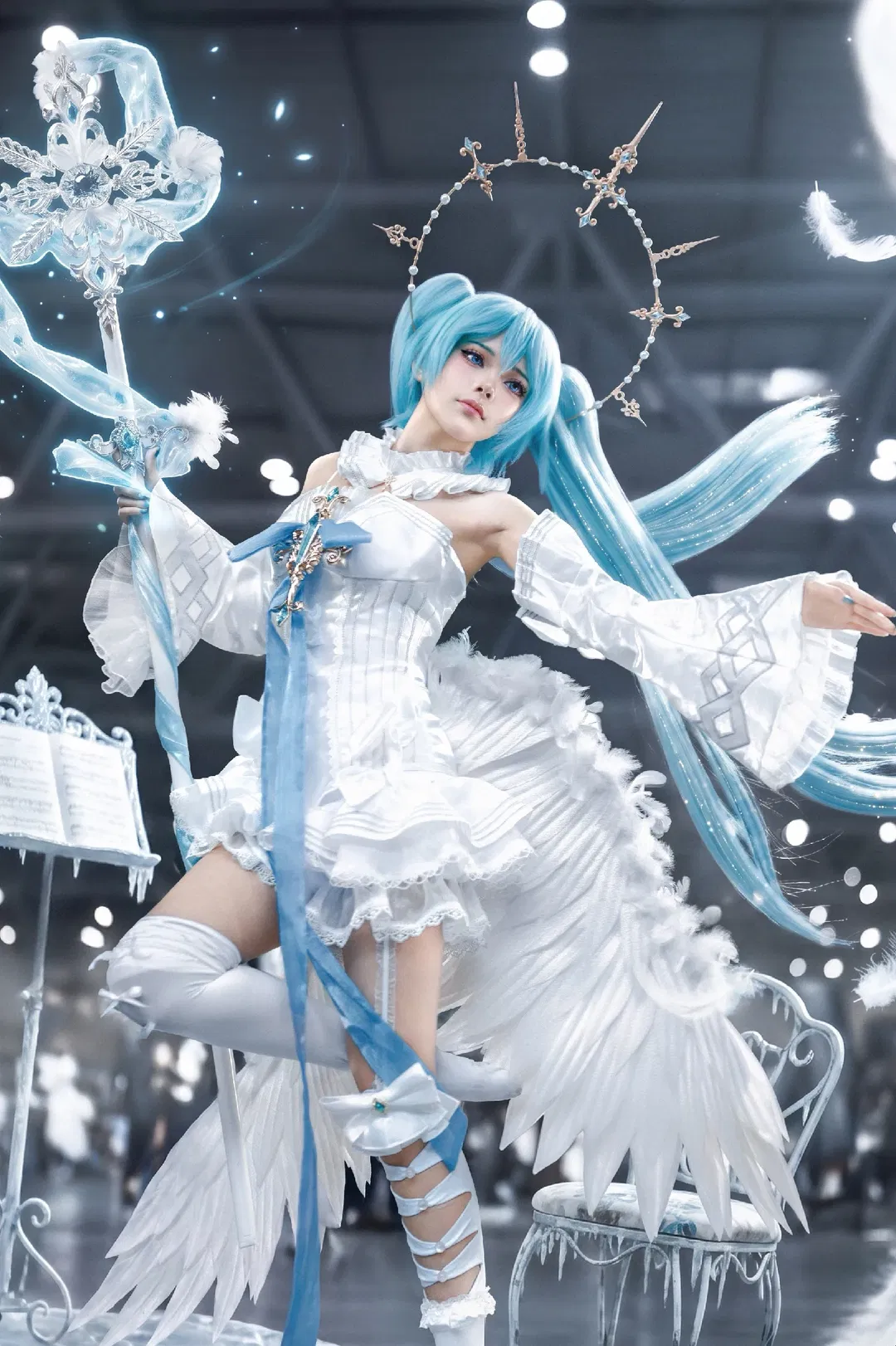 【初音未来cos】冰蓝天使降临梦乡漫展 - 第 2 张