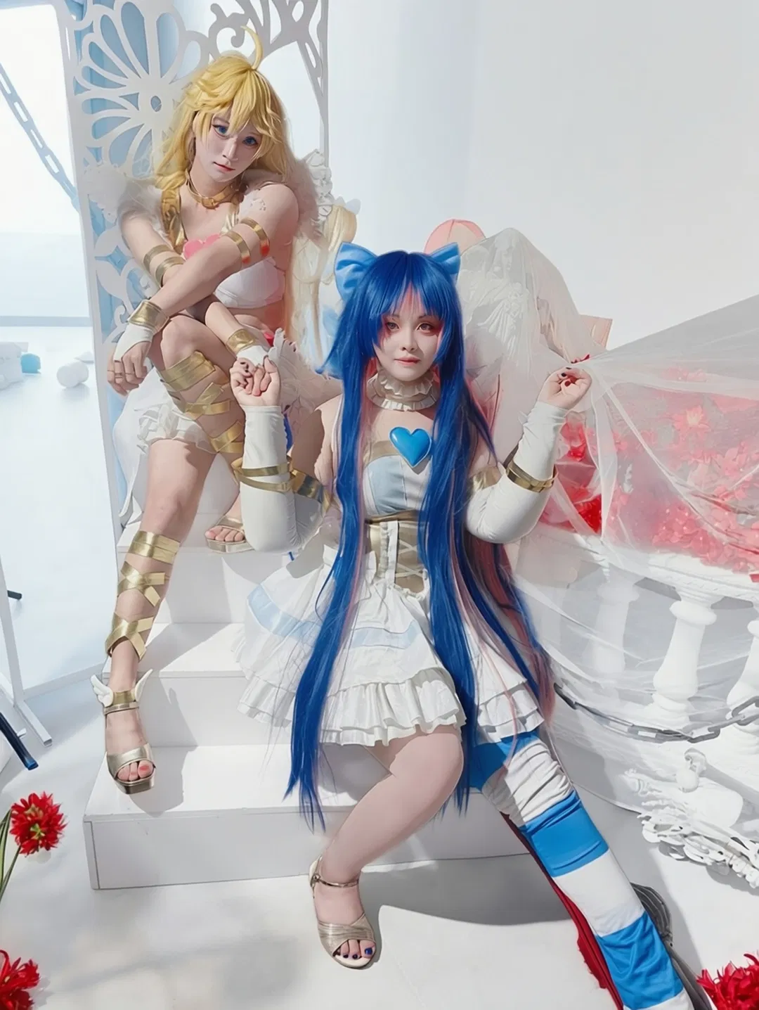 【panty&stocking cos】吊带袜天使双人正片拍摄记录 - 第 1 张