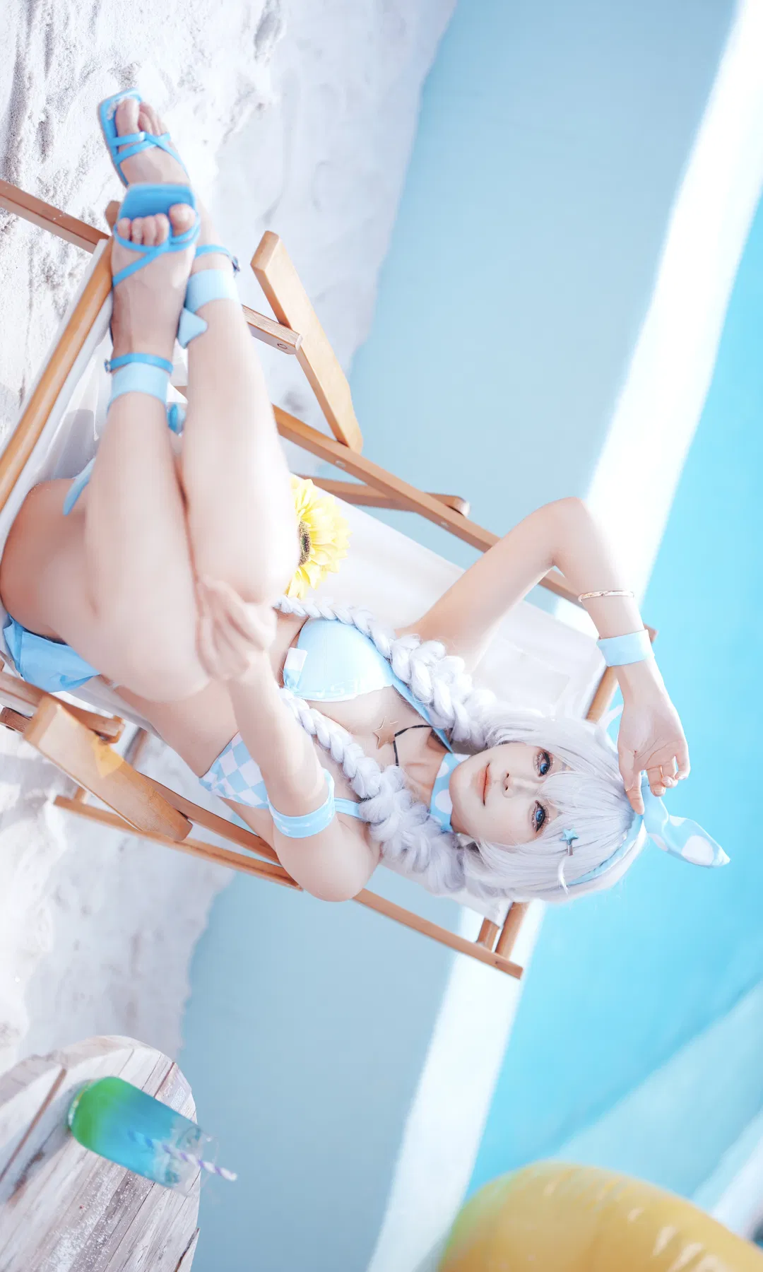 【琪亚娜cos】崩坏3夏日泳装，池畔的惬意时光