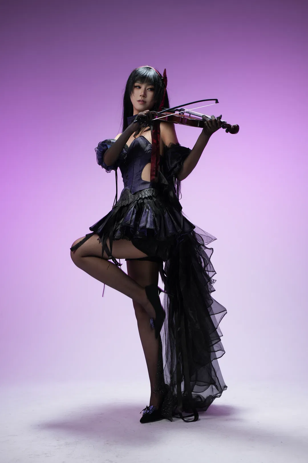 【晓美焰cos】魔法少女小圆暗黑哥特风的棚拍记录 - 第 3 张