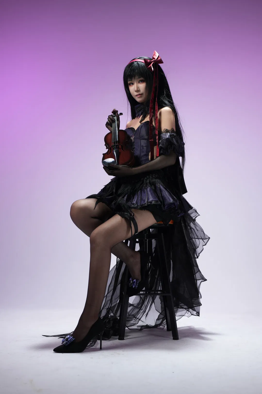 【晓美焰cos】魔法少女小圆暗黑哥特风的棚拍记录 - 第 4 张