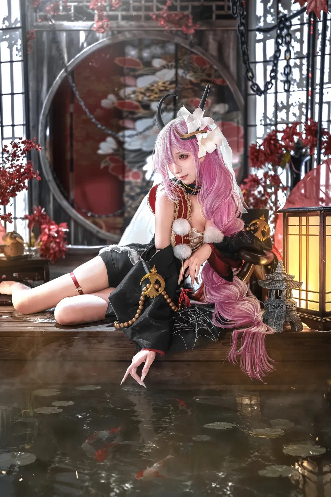 【高粱cos】碧藍航線暗黑和風，水畔紅楓下的神秘邂逅
