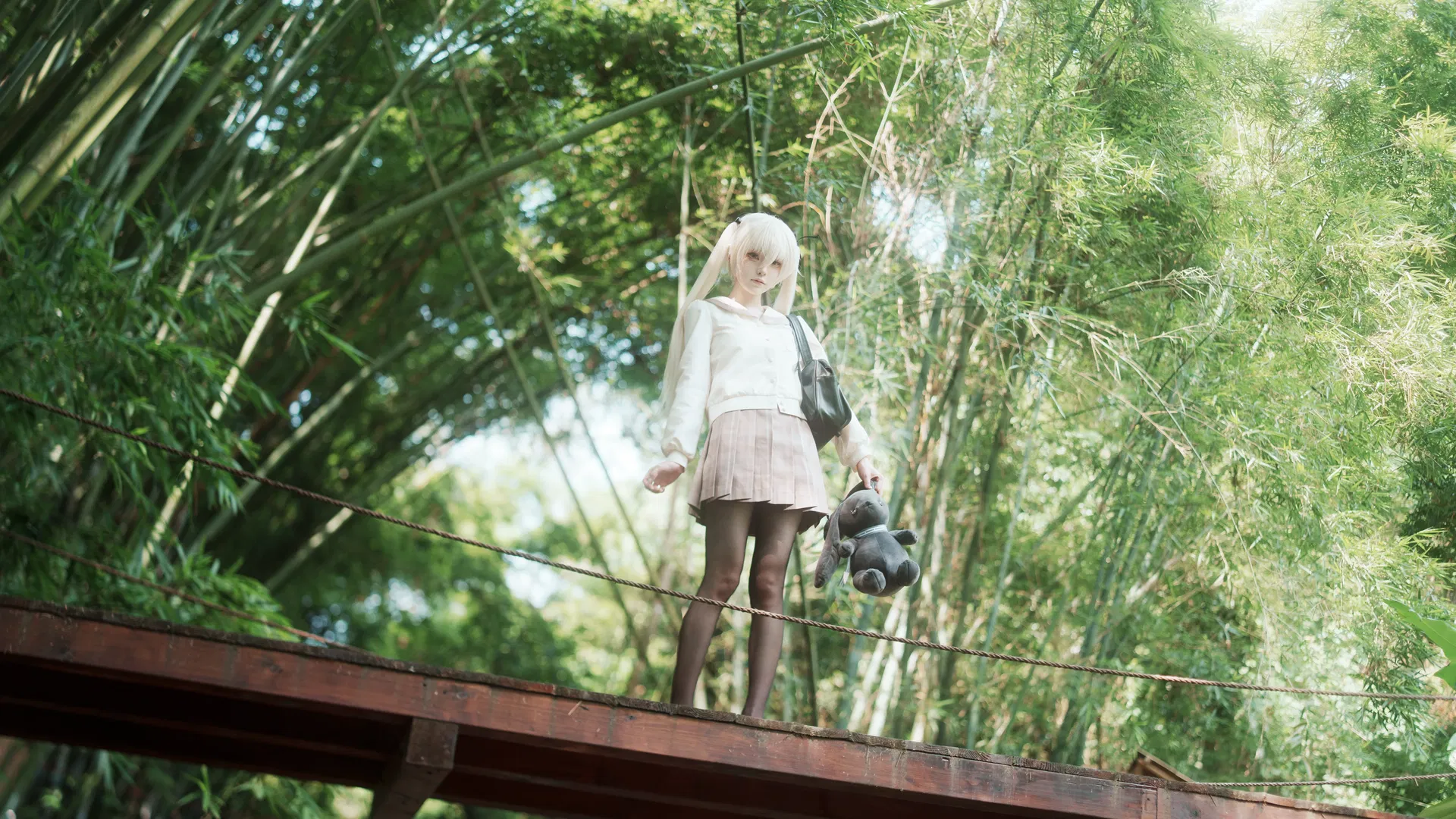 【春日野穹cos】竹林光影裡的水手服穿搭記錄 - 第 2 張