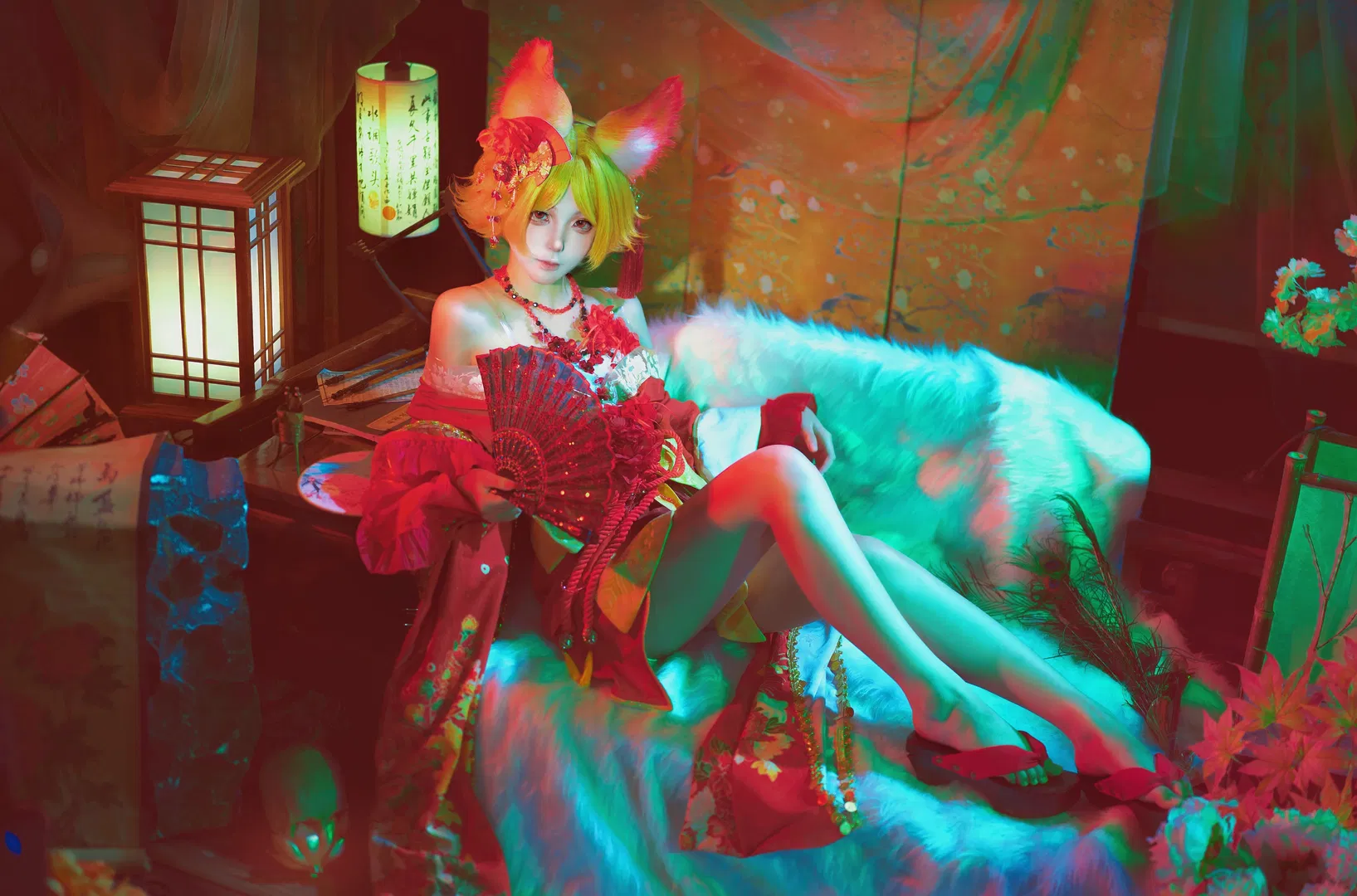 【妲己cos】王者荣耀恶女花魁棚拍写真 - 第 1 张