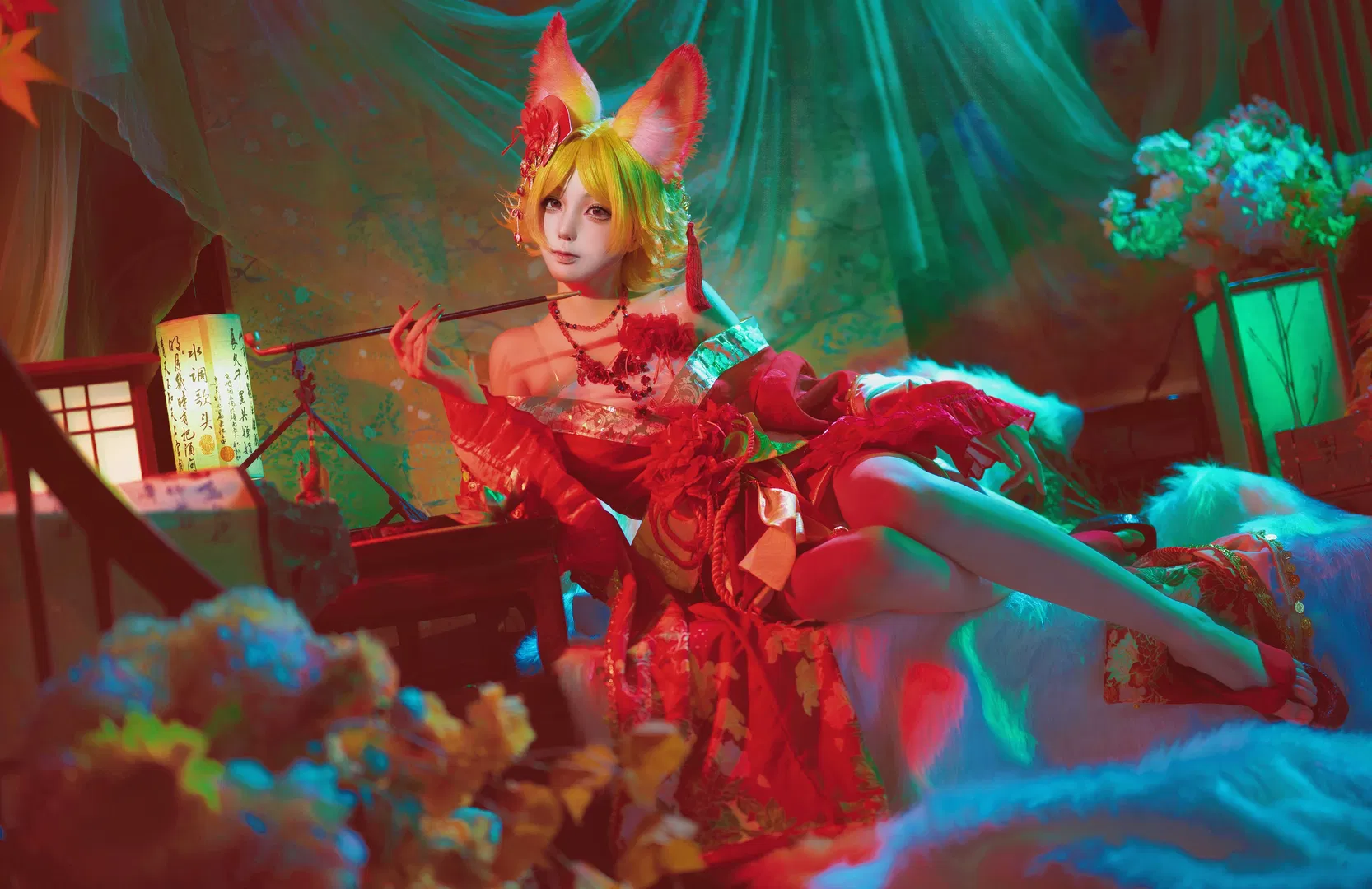【妲己cos】王者荣耀恶女花魁棚拍写真 - 第 2 张
