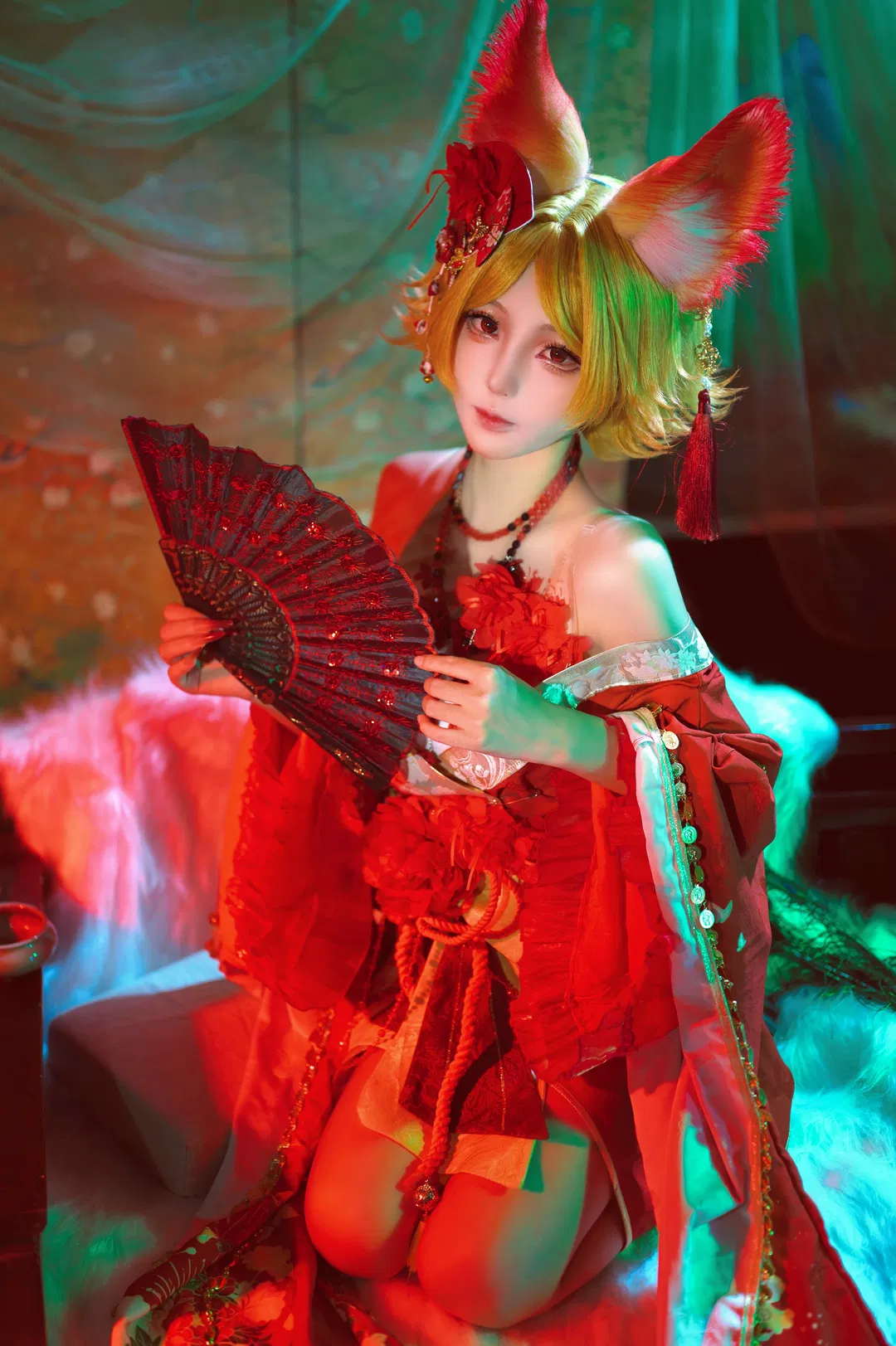 【妲己cos】王者荣耀恶女花魁棚拍写真 - 第 3 张