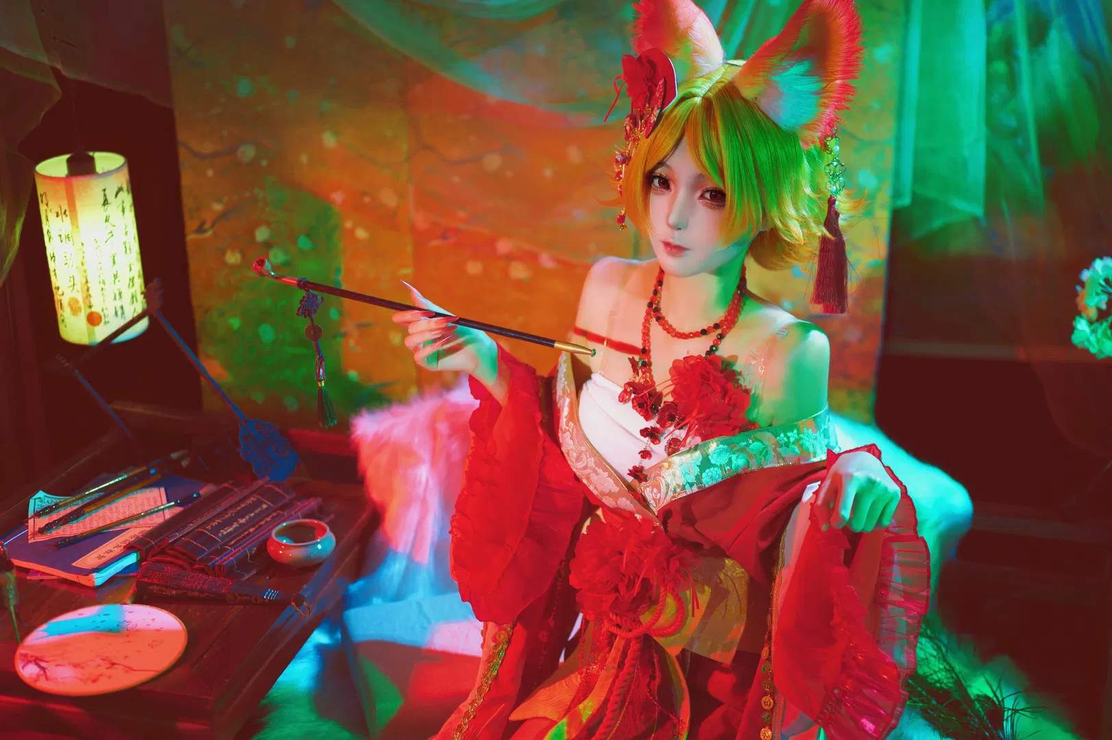 【妲己cos】王者荣耀恶女花魁棚拍写真 - 第 4 张