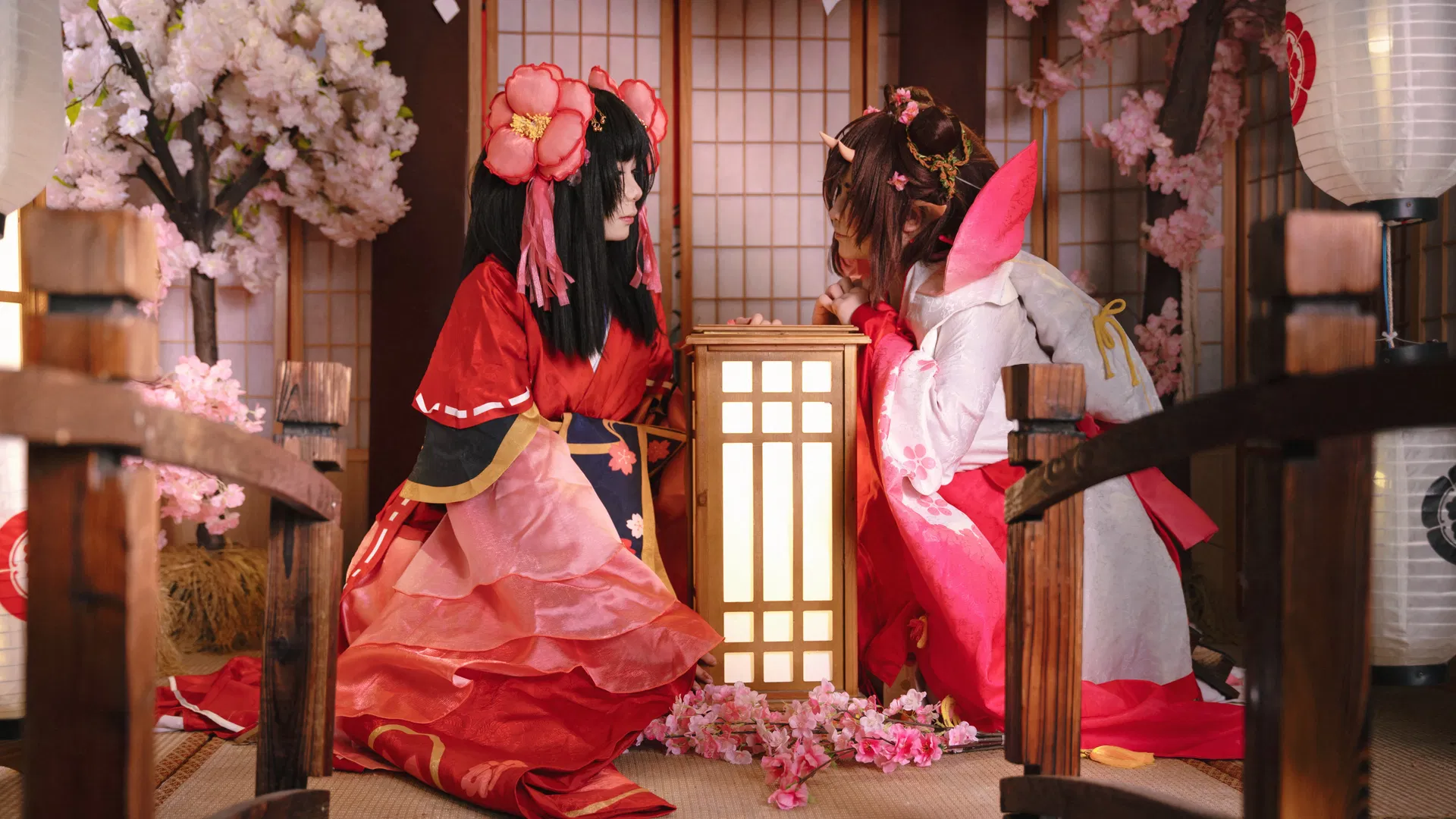 【樱花妖cos】阴阳师里的和风樱花妖与桃花妖 - 第 1 张