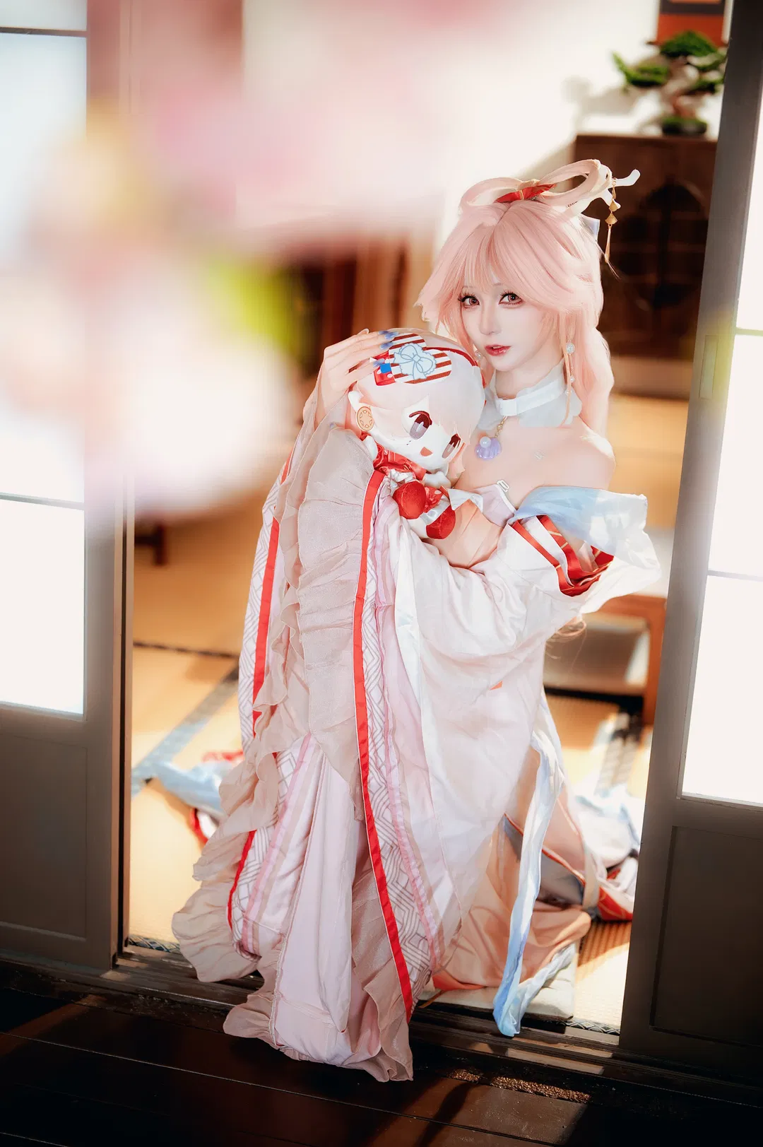 【羽生萌萌香cos】明日方舟常世之幻的粉發少女 - 第 1 張
