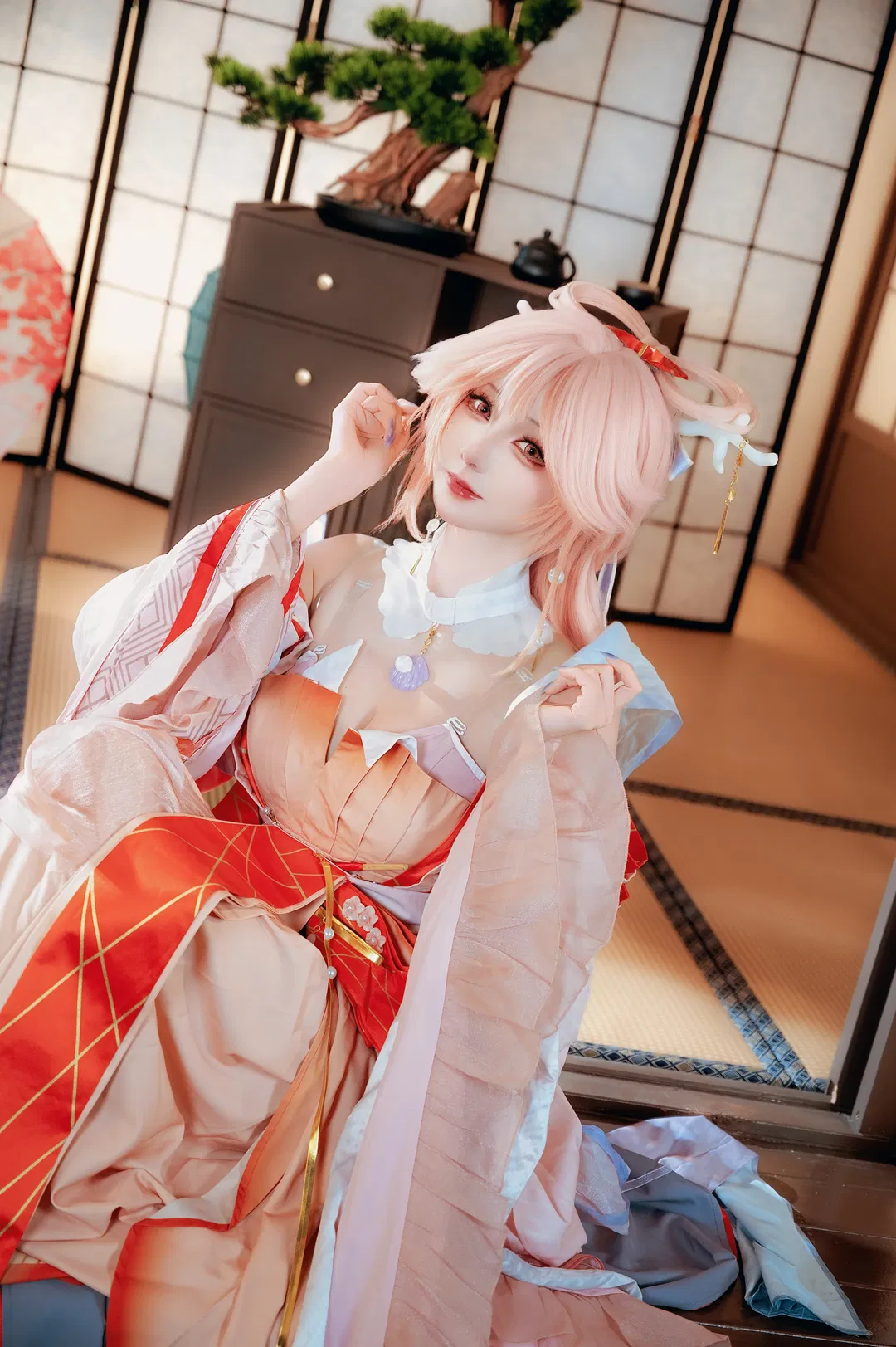 【羽生萌萌香cos】明日方舟常世之幻的粉發少女 - 第 8 張