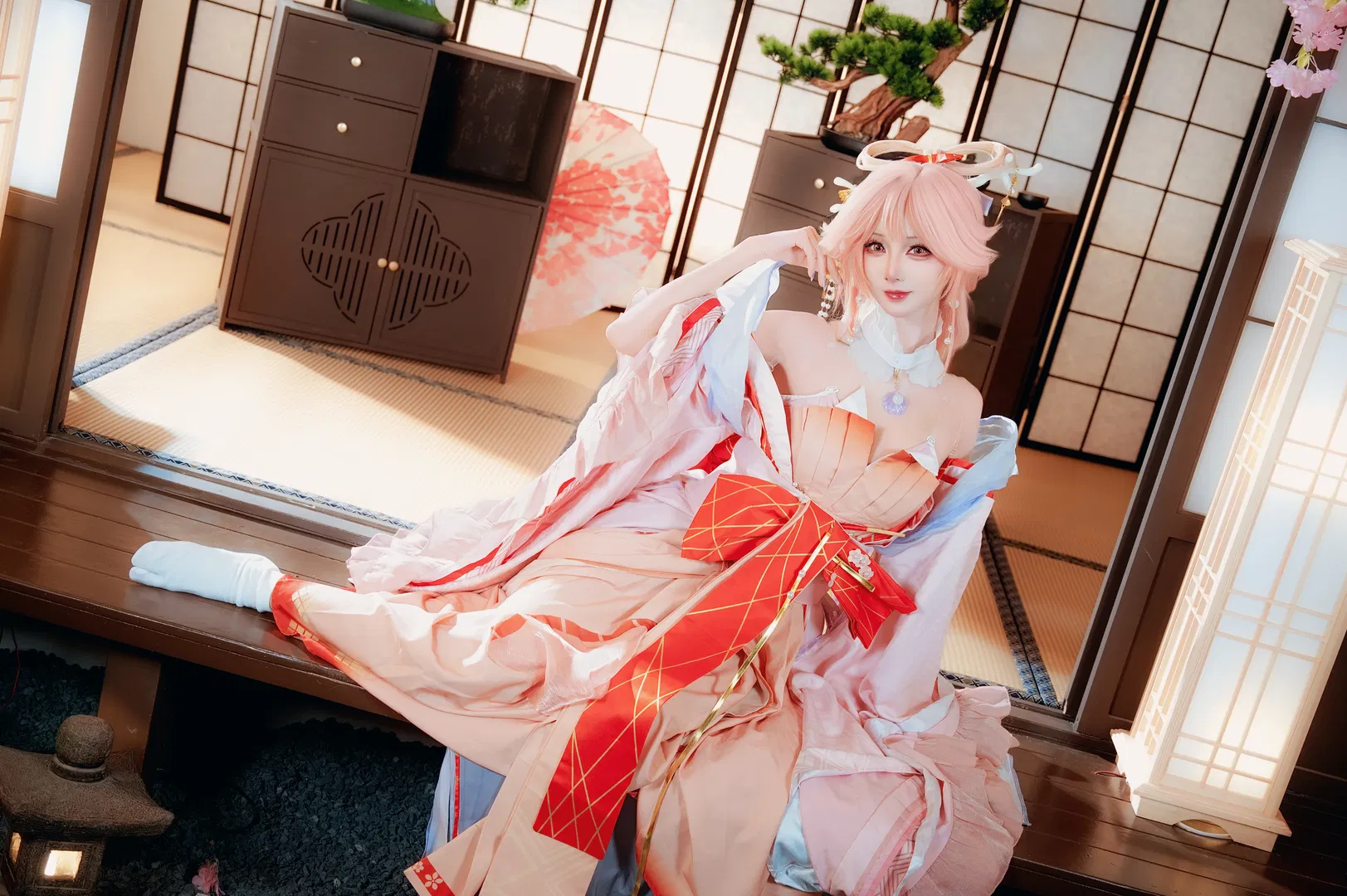 【羽生萌萌香cos】明日方舟常世之幻的粉發少女 - 第 9 張
