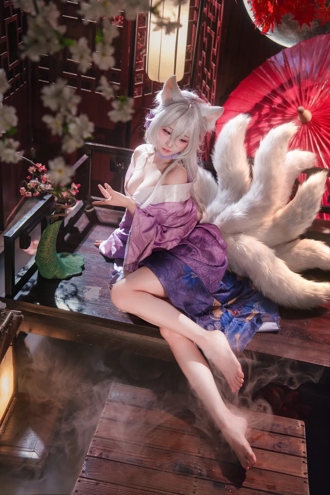 【白鳳cos】晴雨狐嫁造型的慵懶和風狐妖 - 第 1 張