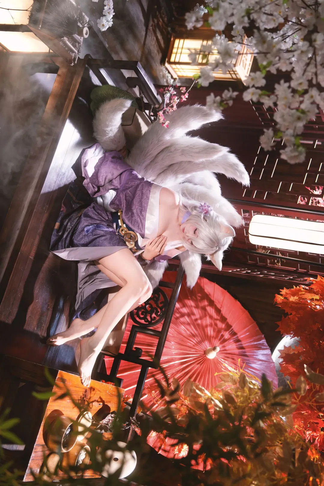 【白凤cos】紫白和风晴雨狐嫁，这套狐妖装扮太温柔了 - 第 2 张