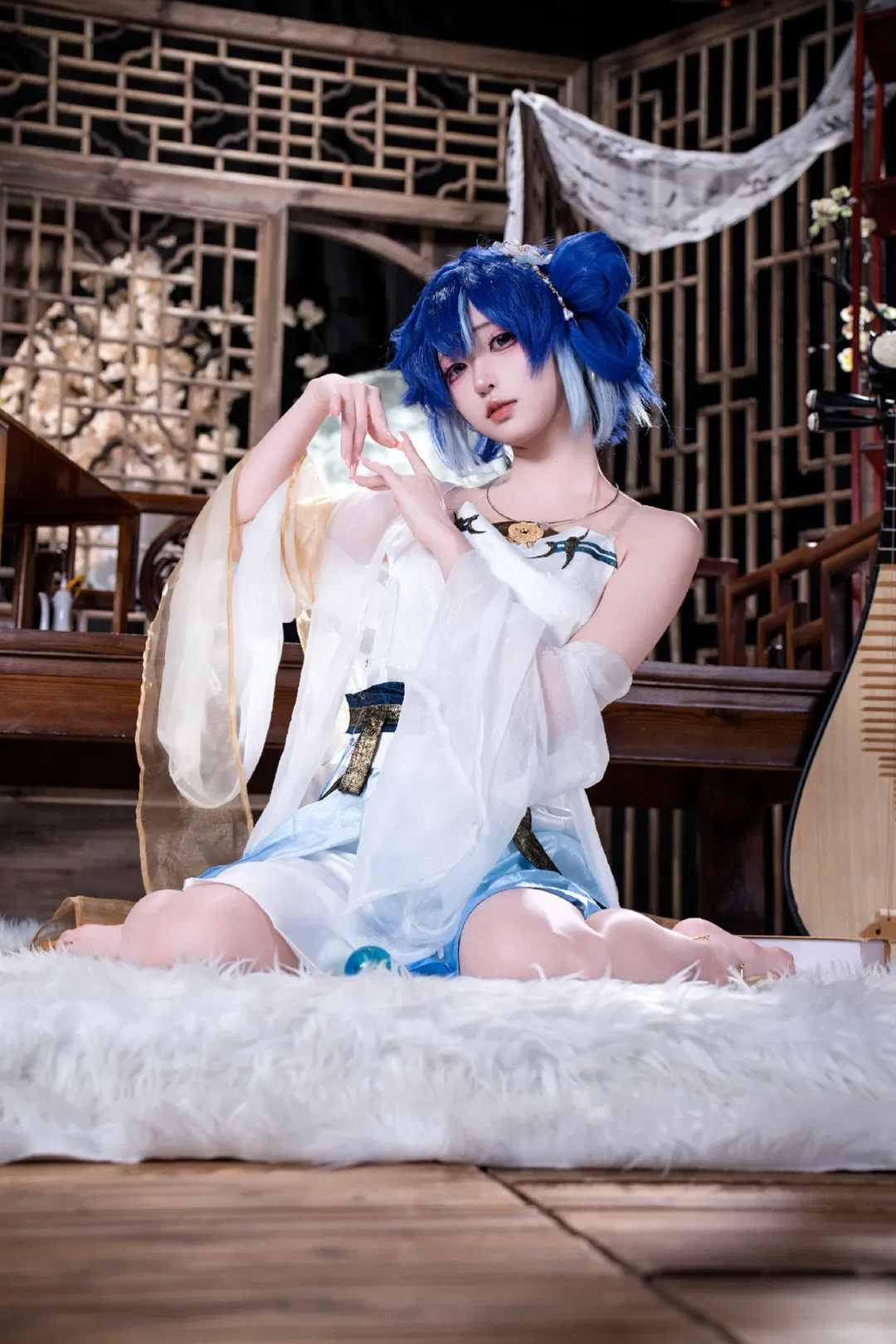 【尤诺cos】鸣潮月下，静谧蓝调的奇幻呈现 - 第 2 张