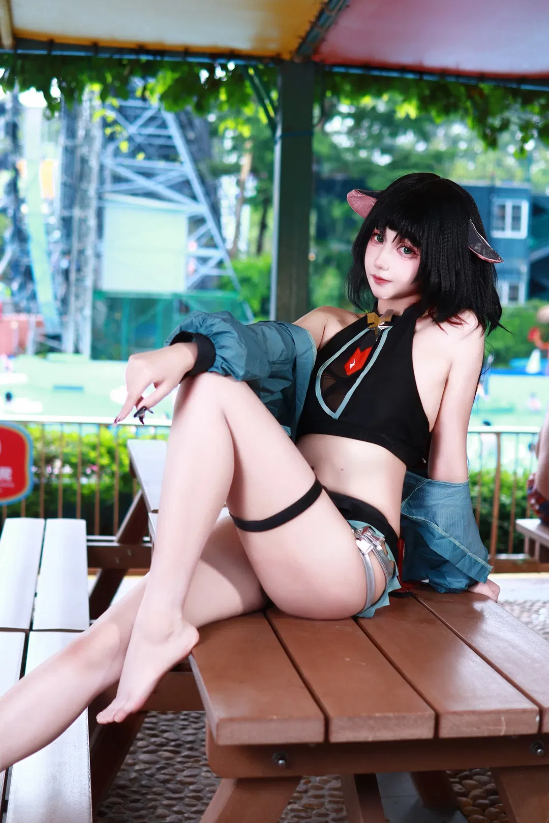 【简杜cos】绝区零夏日度假风，长隆水上乐园出片日记 - 第 3 张