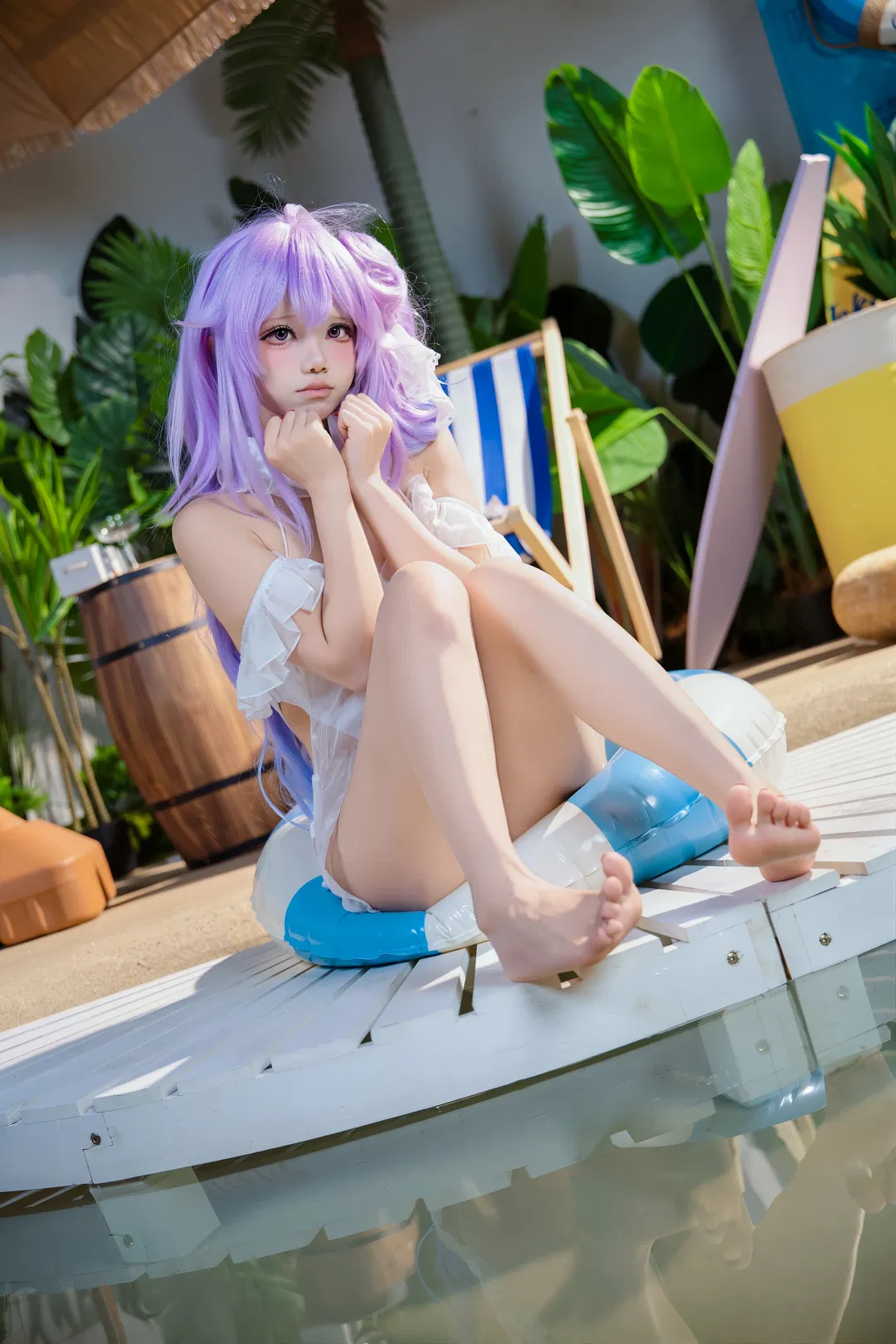 【独角兽cos】碧蓝航线夏日泳装，阳光沙滩的慵懒时光 - 第 2 张