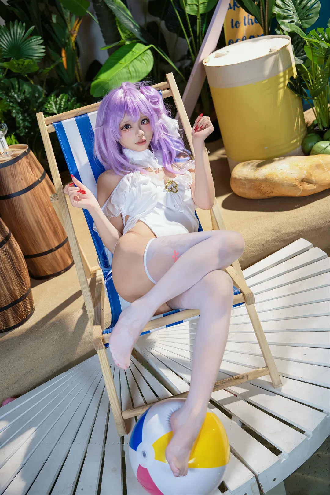 【独角兽cos】碧蓝航线夏日泳装，阳光沙滩的慵懒时光 - 第 3 张
