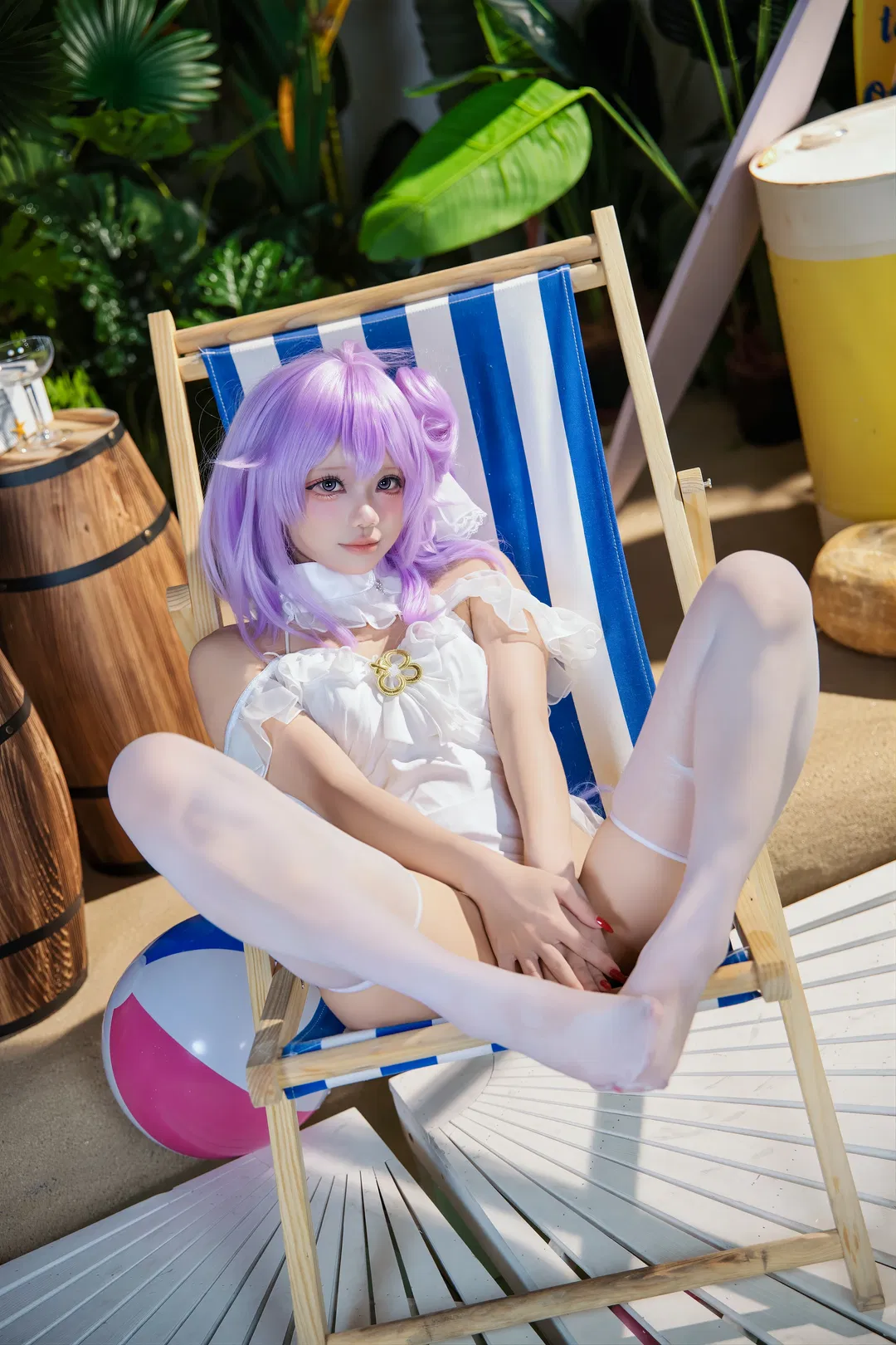 【独角兽cos】碧蓝航线夏日泳装，阳光沙滩的慵懒时光 - 第 4 张