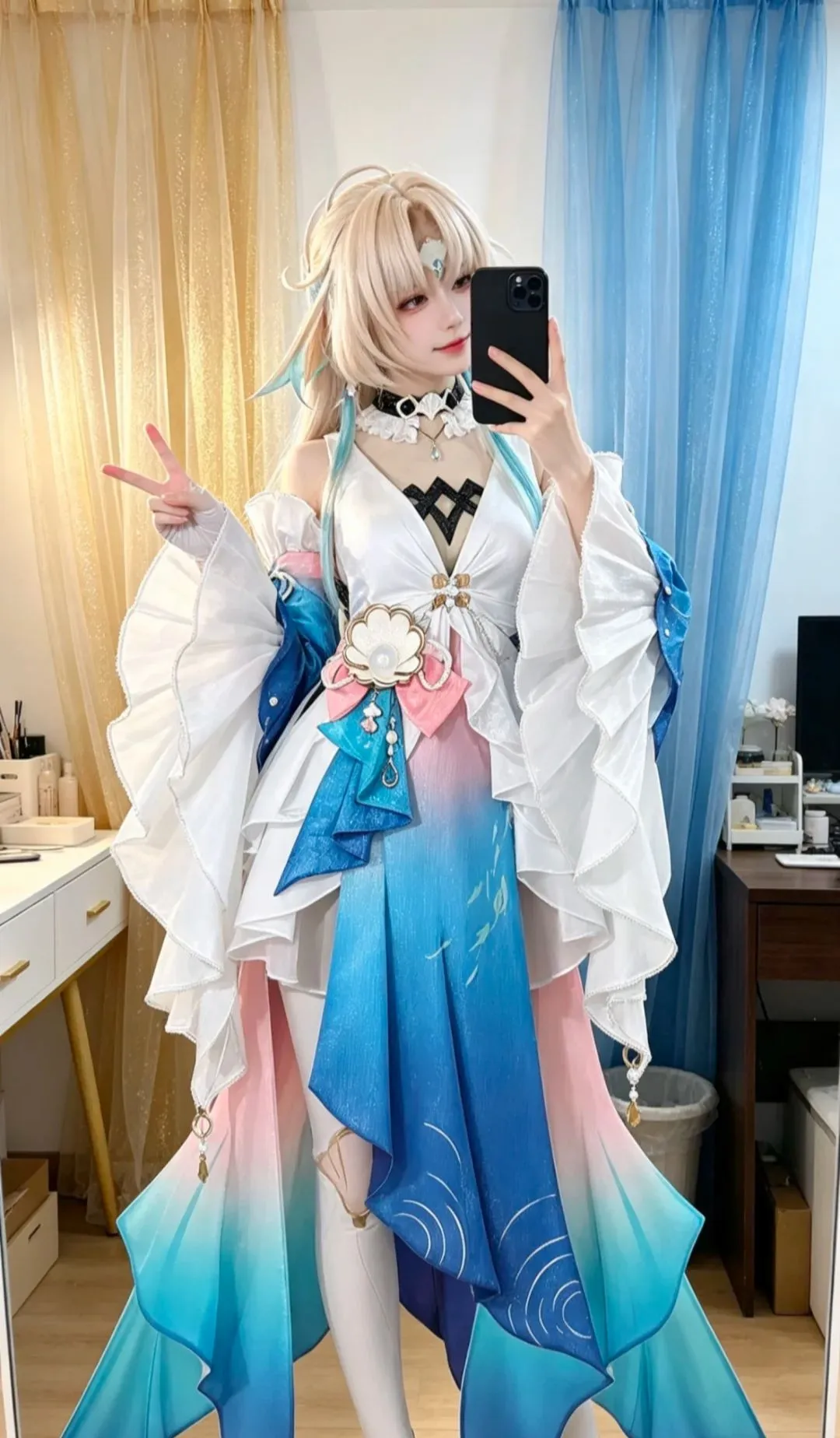 【真珠cos】蓝粉渐变裙摆的私设造型记录 - 第 1 张