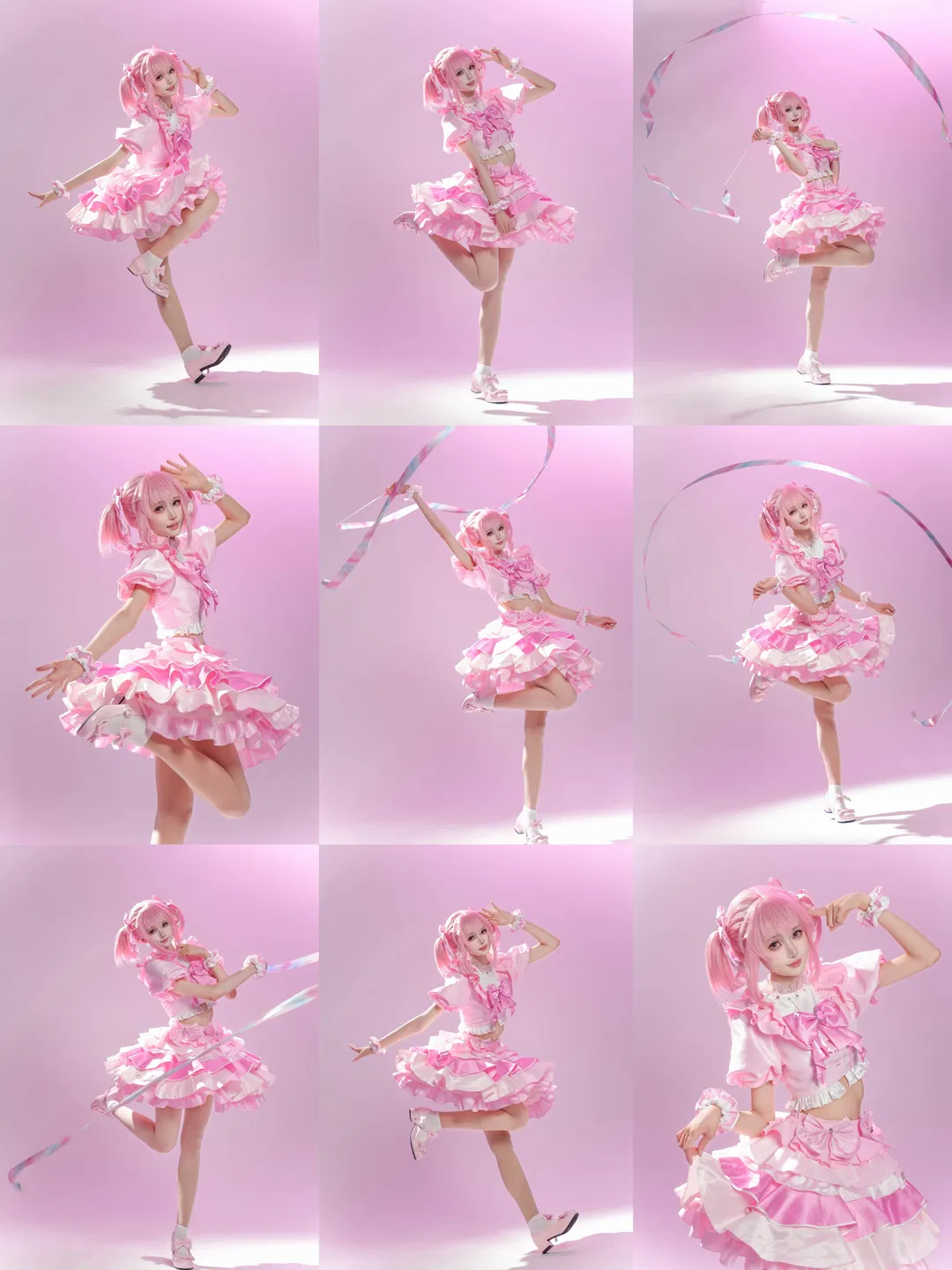 【鹿目圆cos】魔法少女小圆打歌服，超完整的活力动态动作参考 - 第 1 张