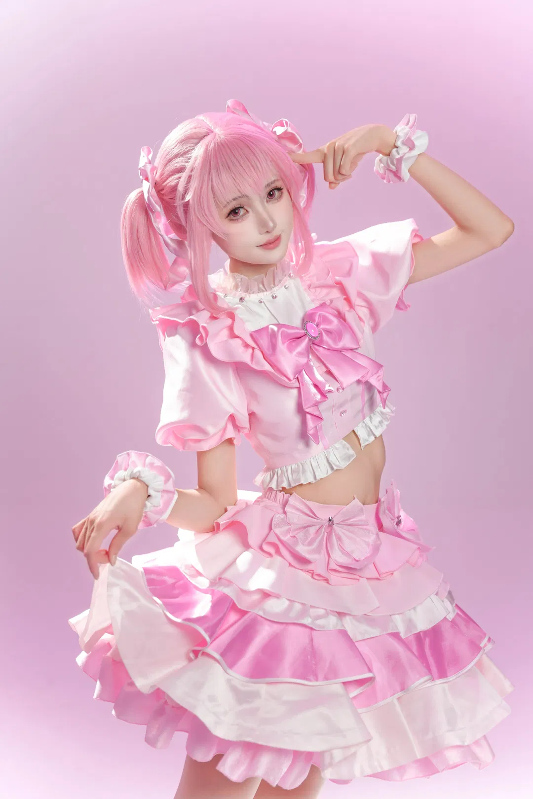 【鹿目圆cos】魔法少女小圆打歌服，超完整的活力动态动作参考 - 第 13 张