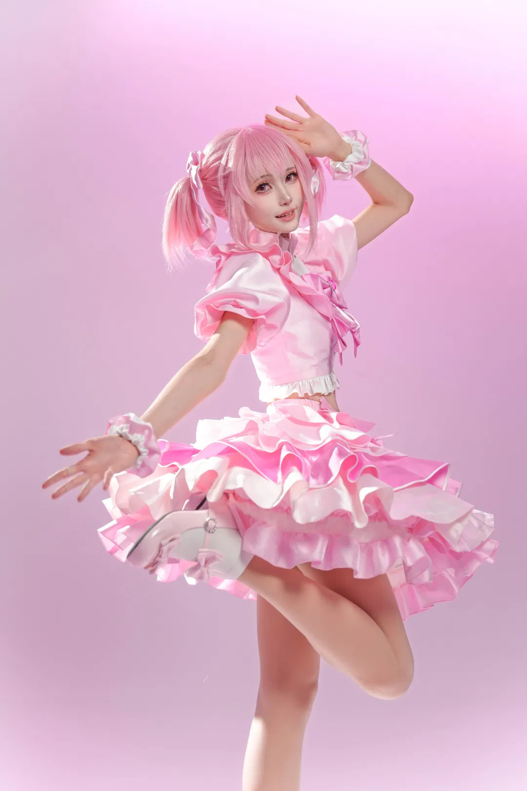 【鹿目圆cos】魔法少女小圆打歌服，超完整的活力动态动作参考 - 第 7 张