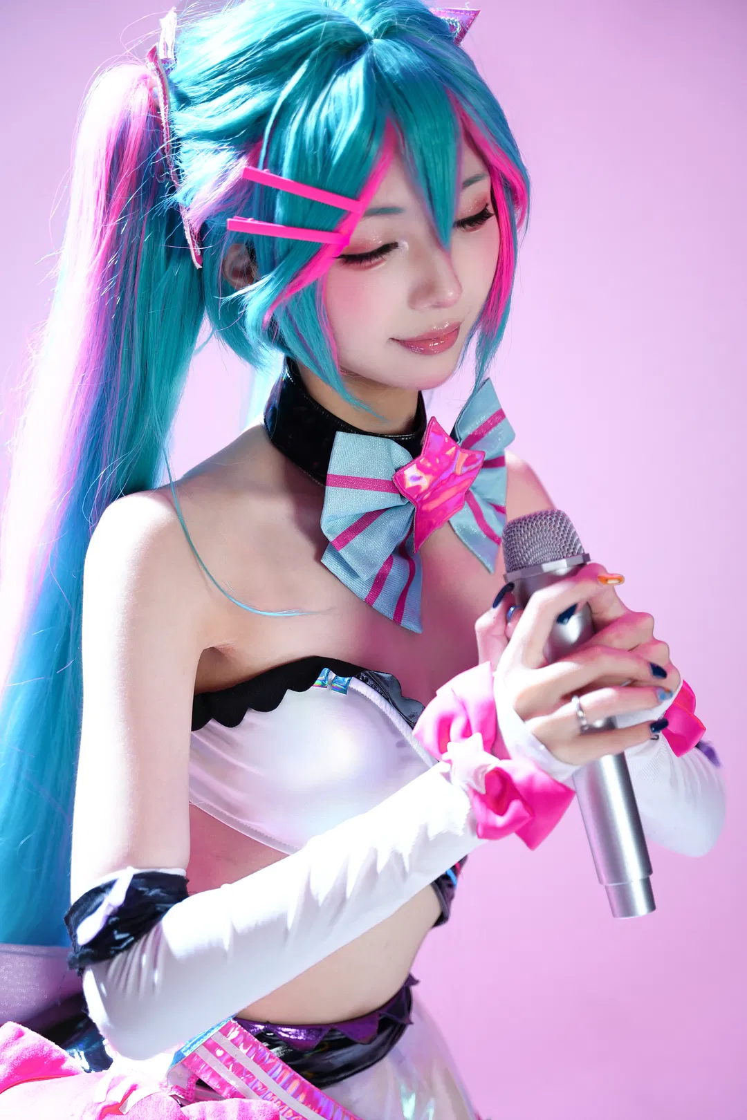【初音未来cos】喵斯快跑联动的粉色舞台造型 - 第 11 张