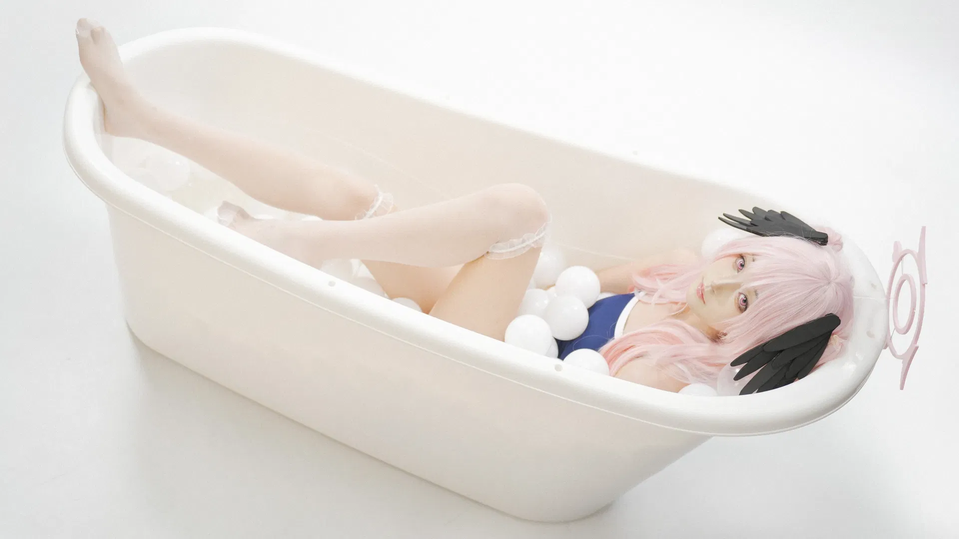 【下江小春cos】蔚蓝档案死库水泳装拍摄 - 第 2 张