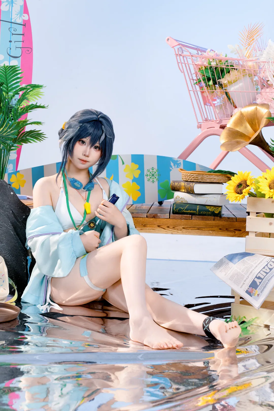 【羽毛笔cos】明日方舟夏卉泳装拍摄记录 - 第 3 张