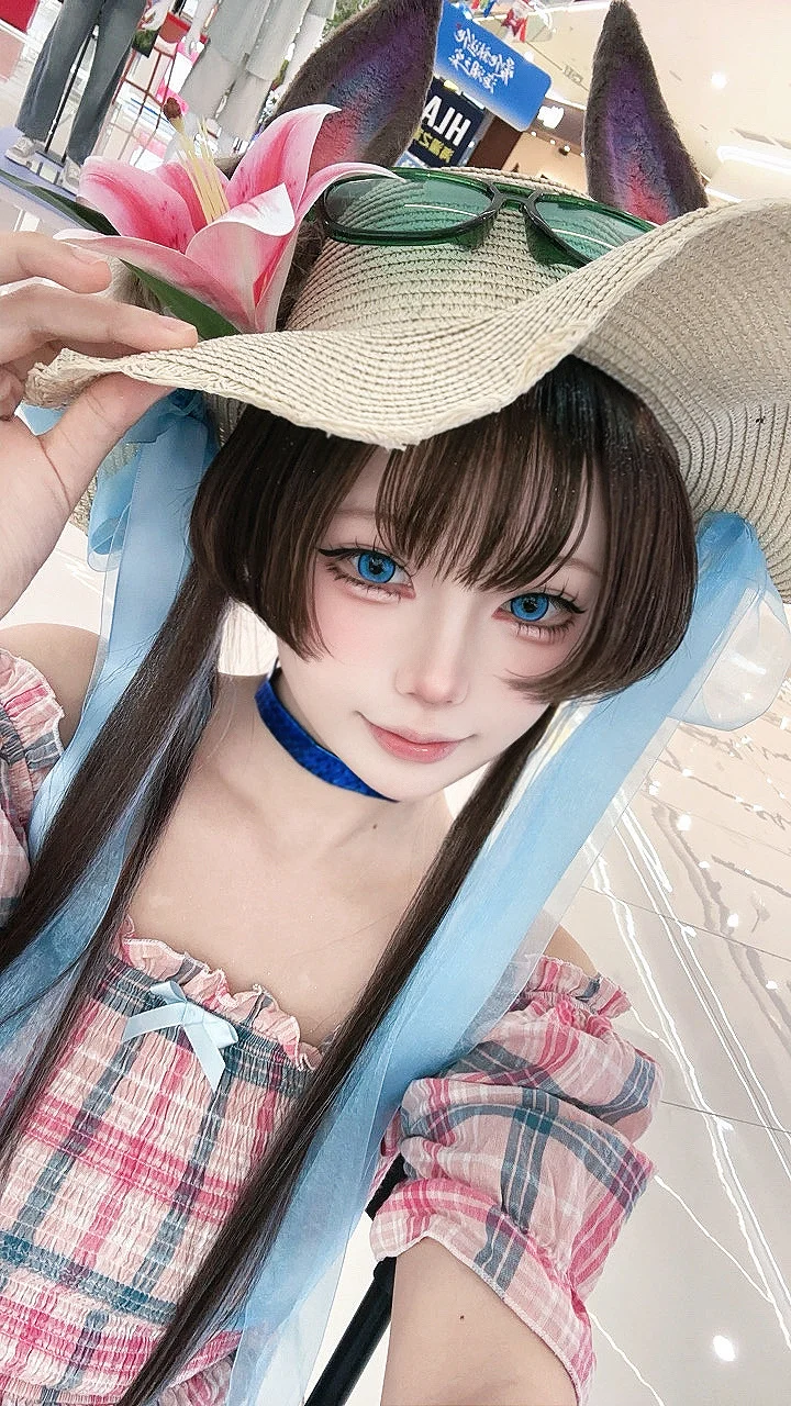 【阿米娅cos】明日方舟阿米娅的夏日草帽穿搭 - 第 1 张