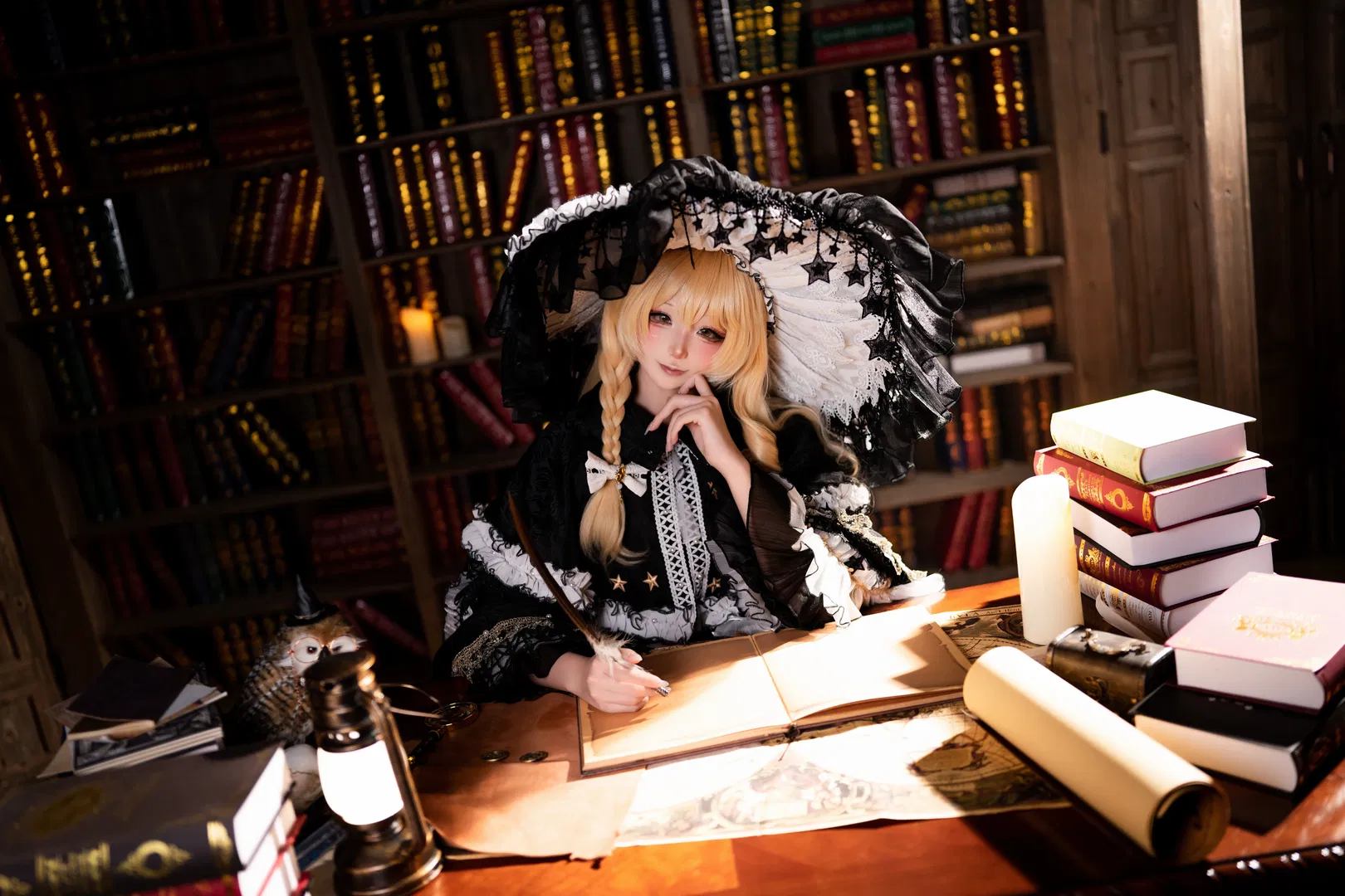【雾雨魔理沙cos】东方project的魔法使书房静谧时光 - 第 3 张