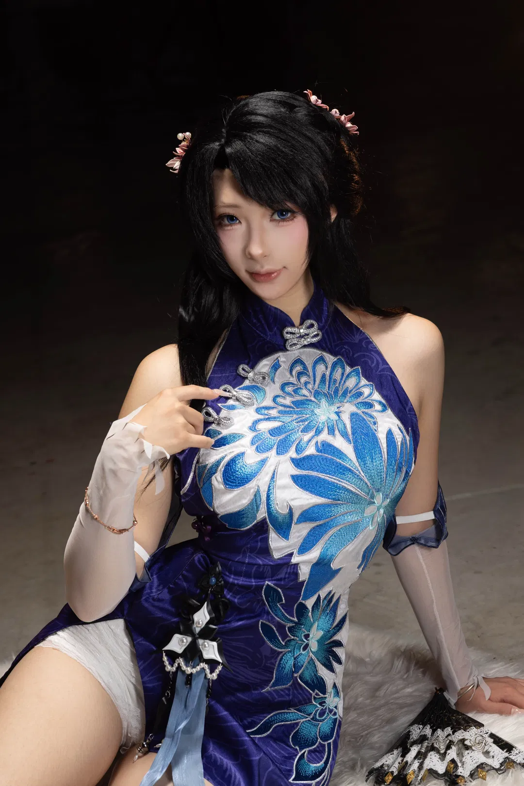 【殷紫萍cos】兰亭月这套蓝紫旗袍配长剑氛围感拉满 - 第 9 张