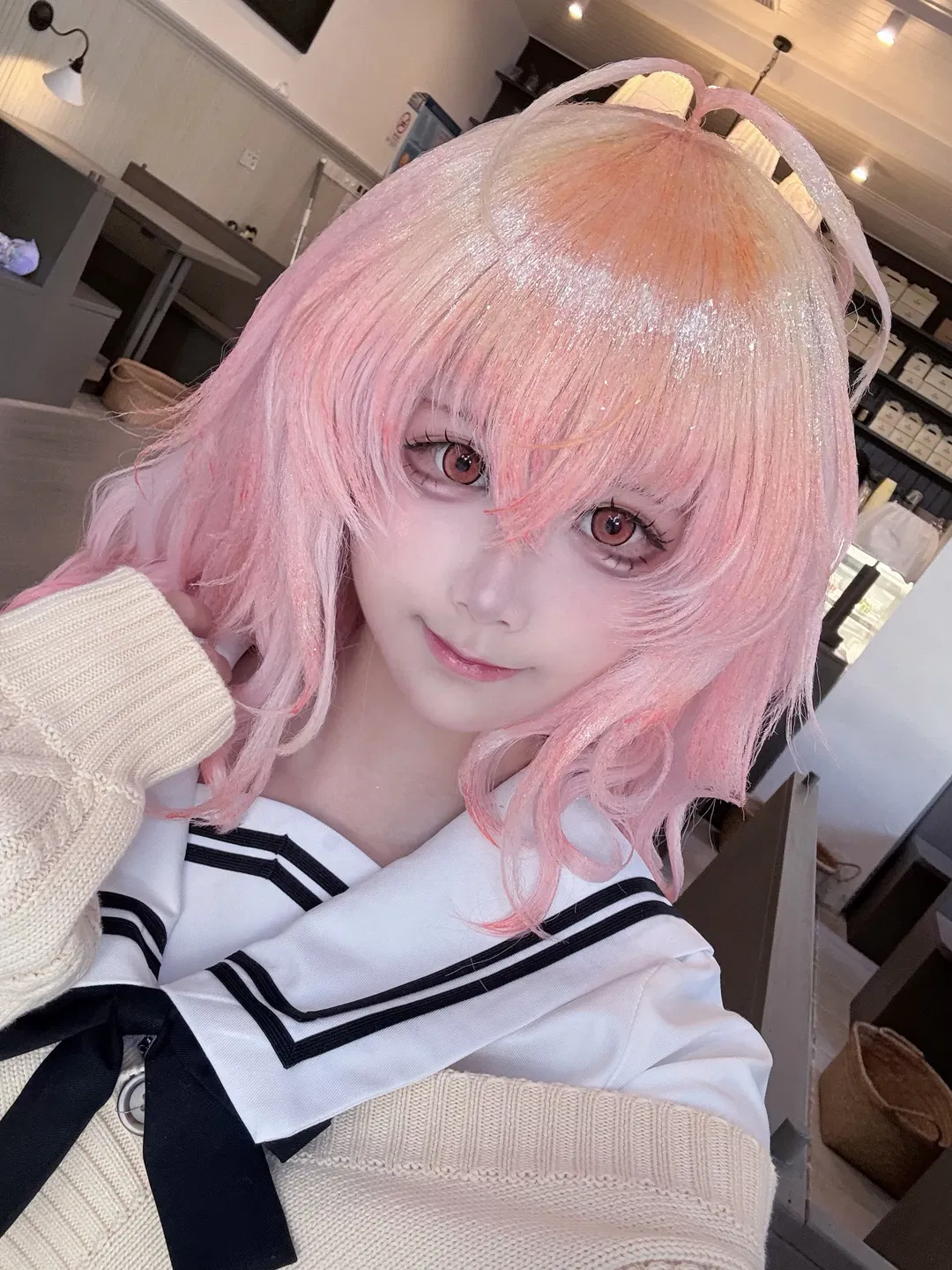 【向日葵cos】君与彼女与彼女之恋 粉色水手服的日常感 - 第 3 张
