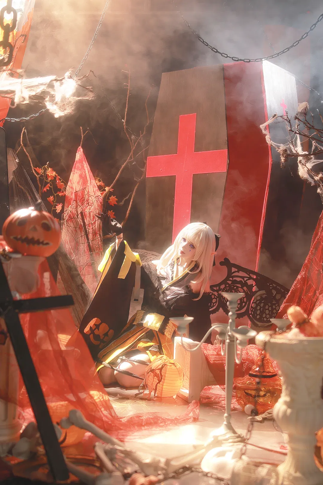【吸血姬cos】阴阳师暗黑哥特风，血色十字架下的魅夜之影 - 第 2 张