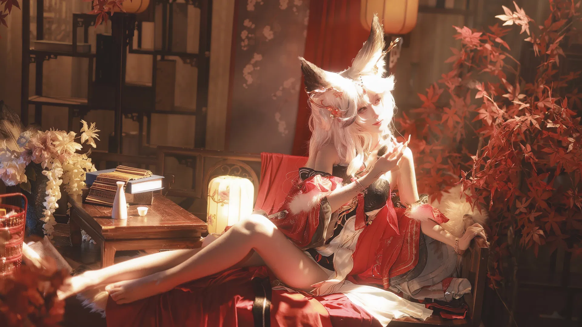 【心月狐cos】鸣潮红枫秋意与狐影，沉醉在慵懒的午后 - 第 3 张