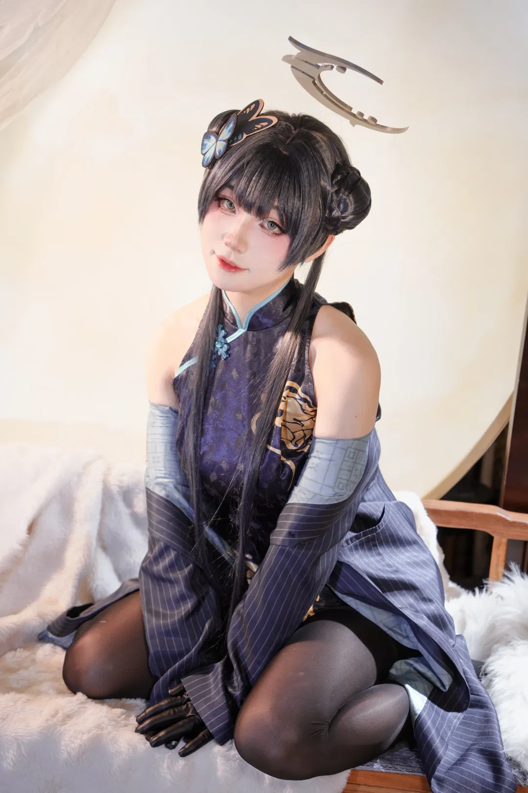 【龙华妃咲cos】蔚蓝档案：旗袍与枪械的碰撞 - 第 3 张