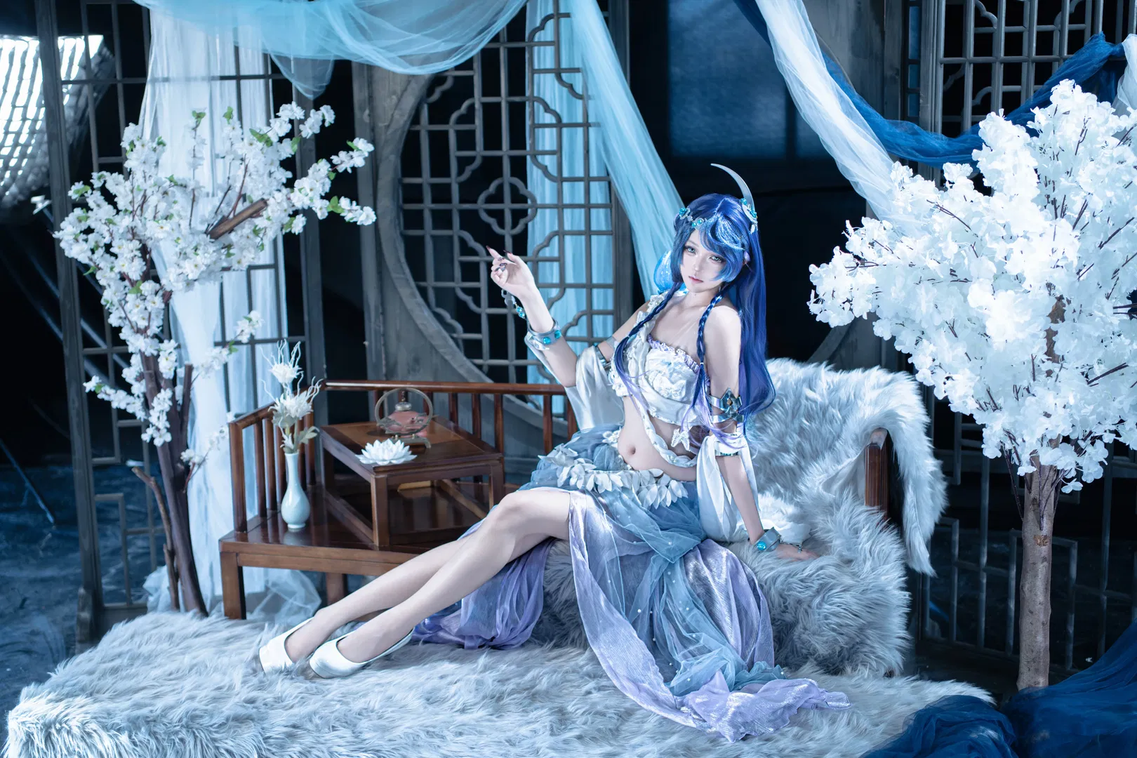 【海月cos】清冷幻境里的蓝发仙子 - 第 2 张