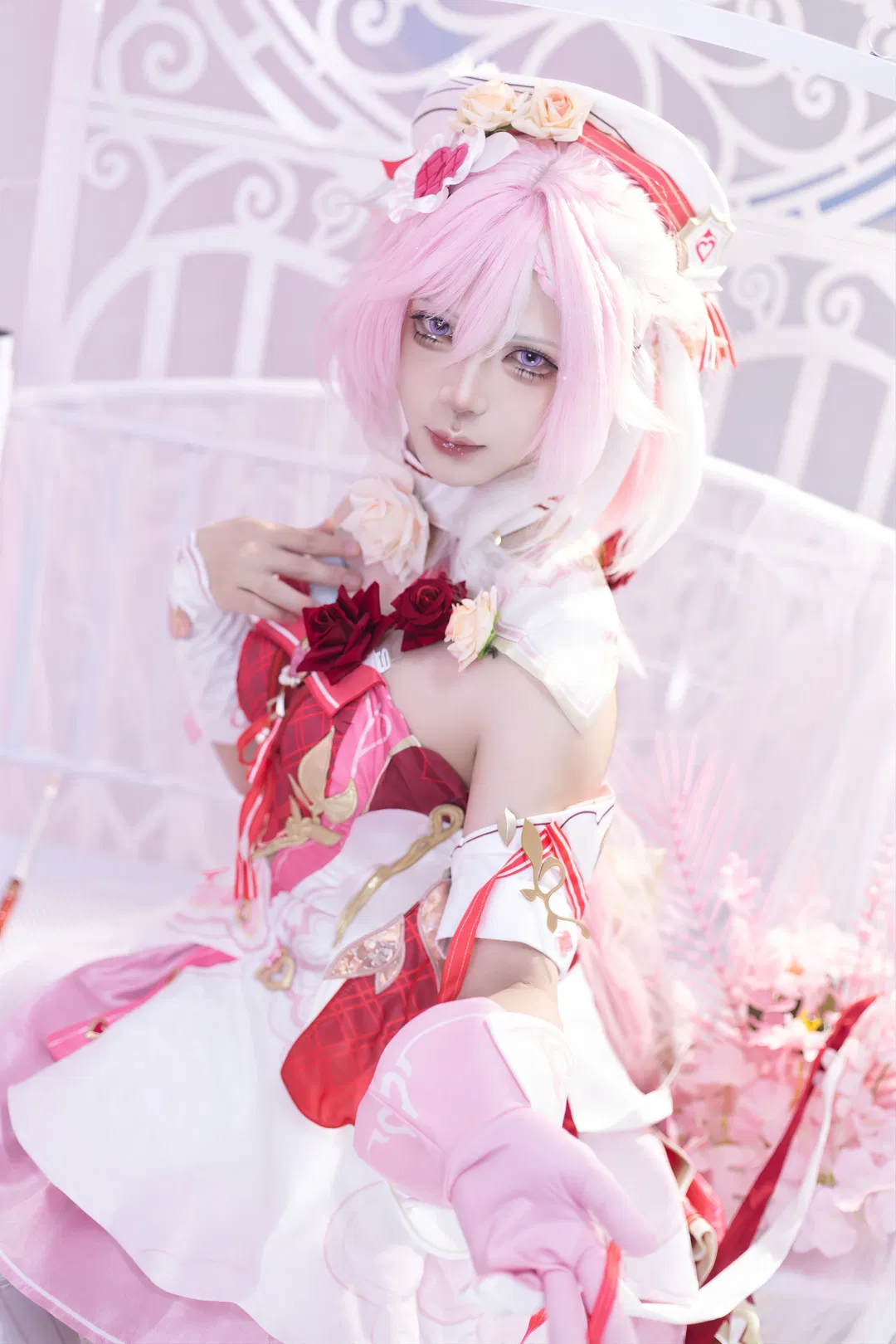 【愛莉希雅cos】崩壞三愛願妖精的粉白夢幻視覺 - 第 1 張
