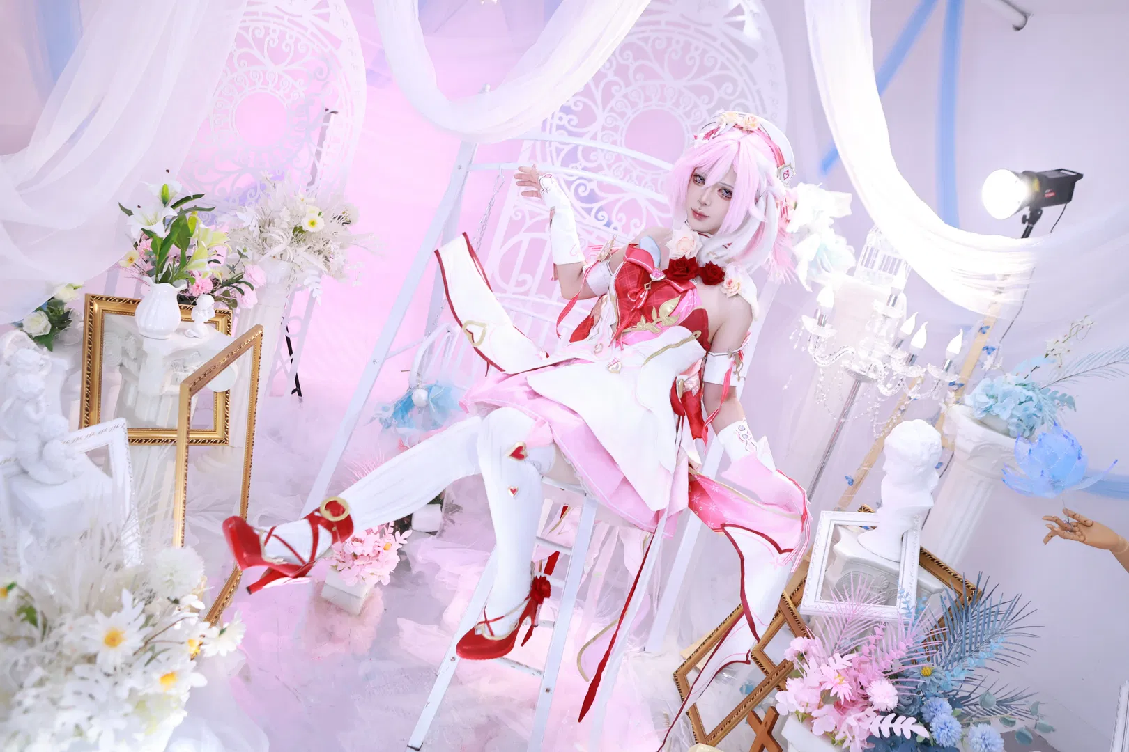 【愛莉希雅cos】崩壞三愛願妖精的粉白夢幻視覺 - 第 5 張