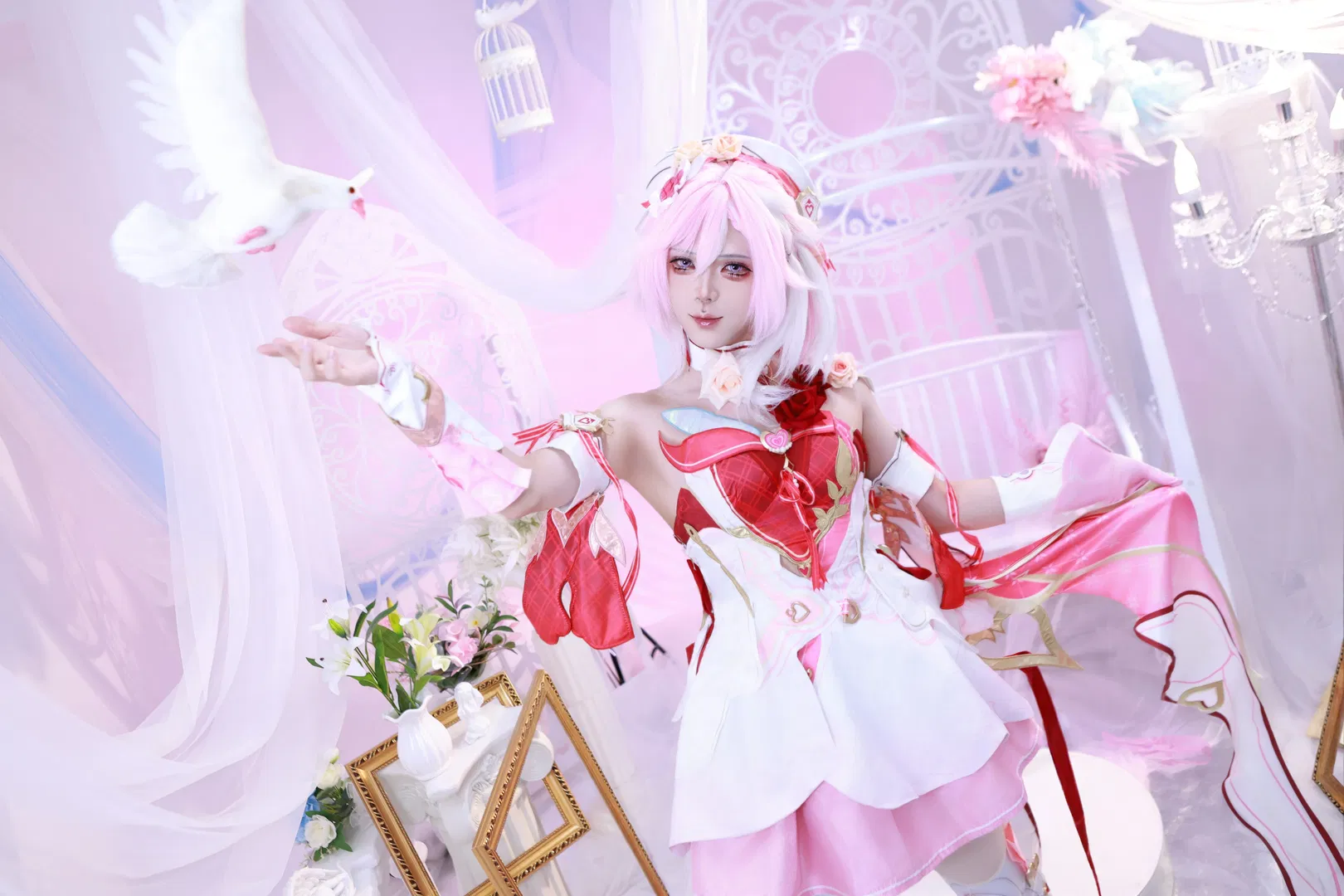 【愛莉希雅cos】崩壞三愛願妖精的粉白夢幻視覺 - 第 6 張
