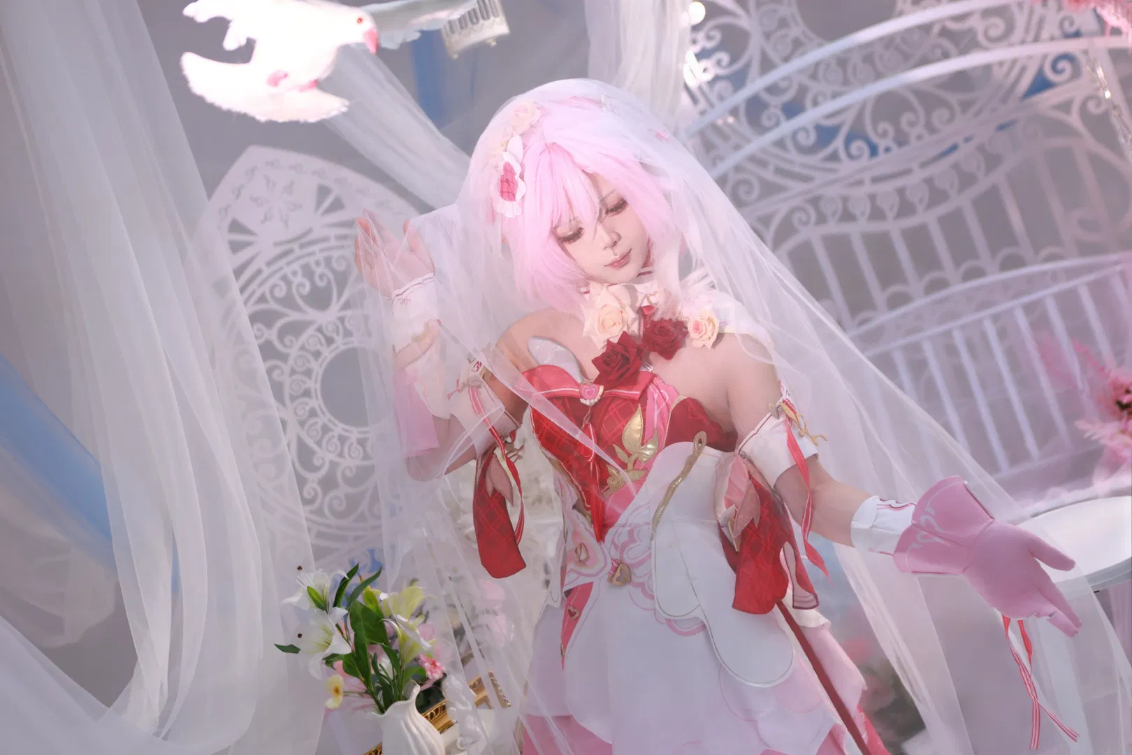 【愛莉希雅cos】崩壞三愛願妖精的粉白夢幻視覺 - 第 7 張