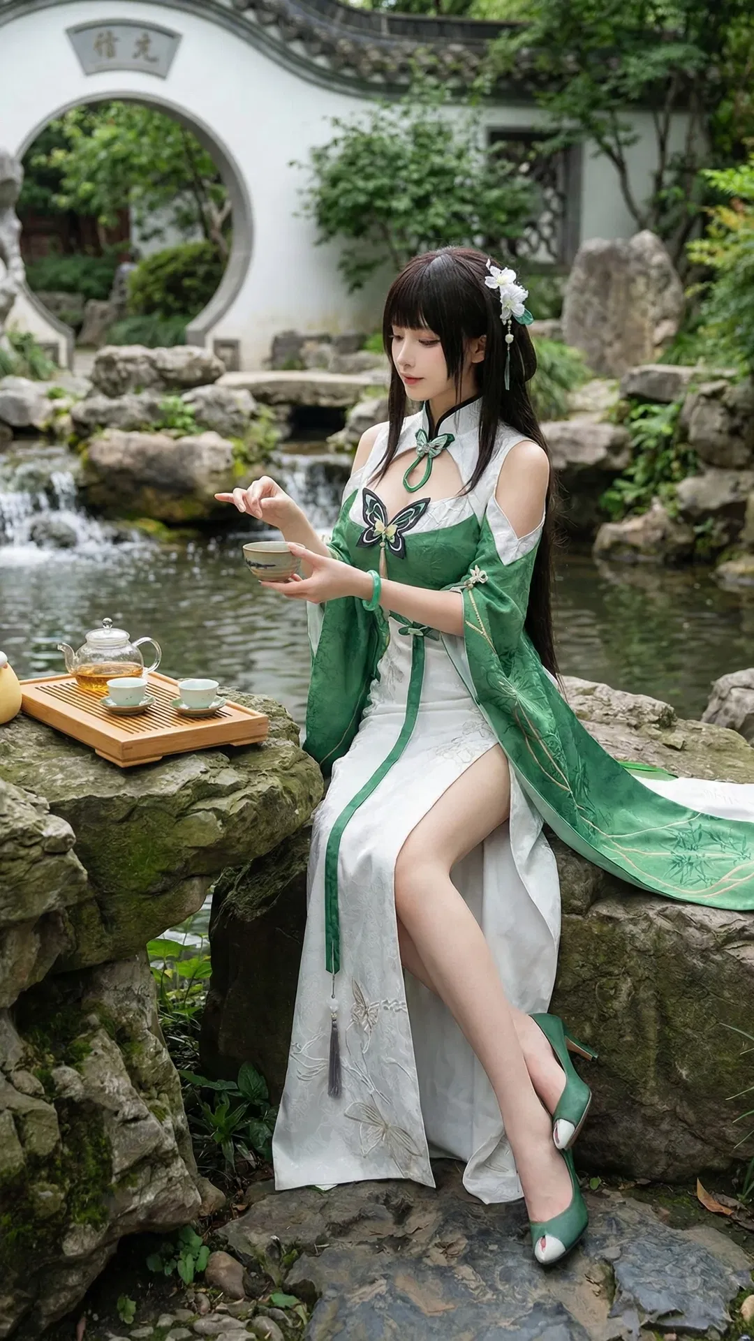 逸仙cos 碧蓝航线 古风园林里的国风少女 - 第 2 张