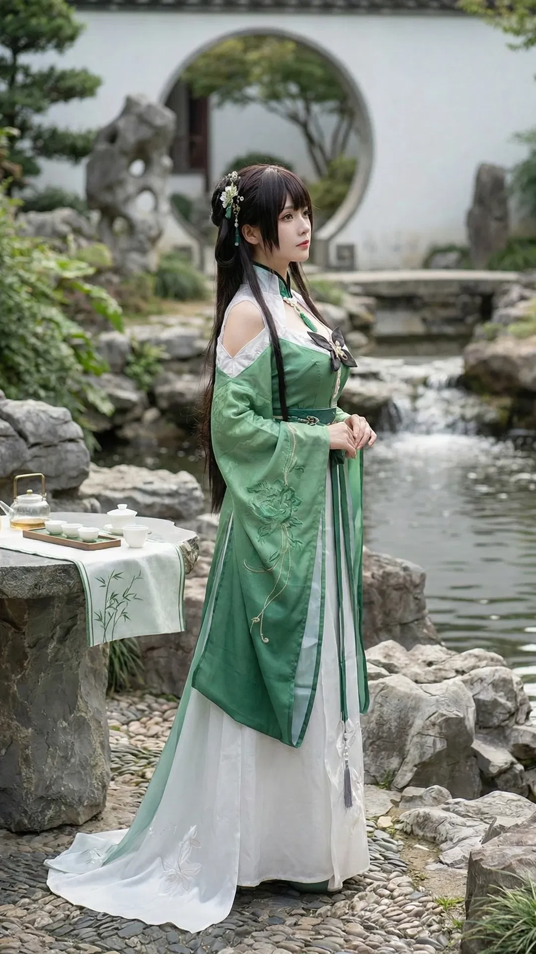 逸仙cos 碧蓝航线 古风园林里的国风少女 - 第 4 张