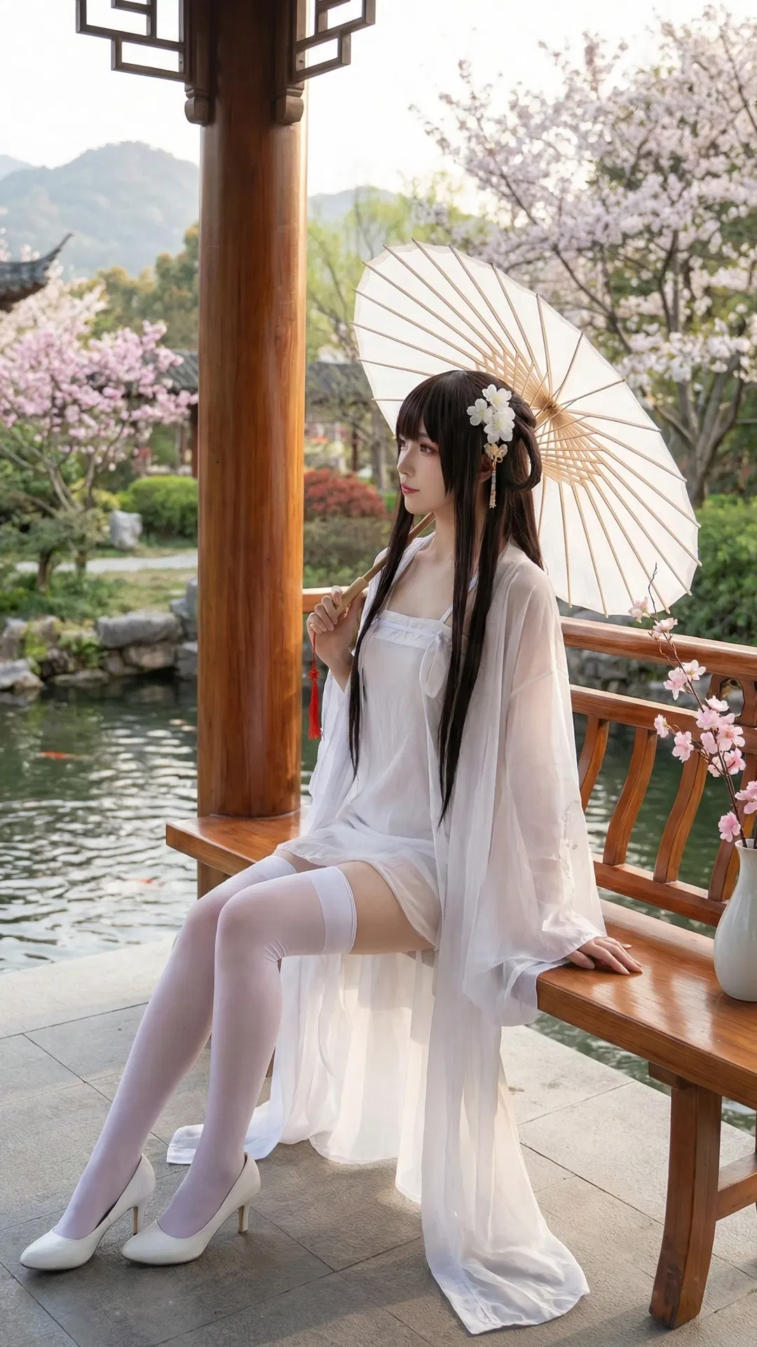 逸仙cos 碧蓝航线 古风园林里的国风少女 - 第 5 张