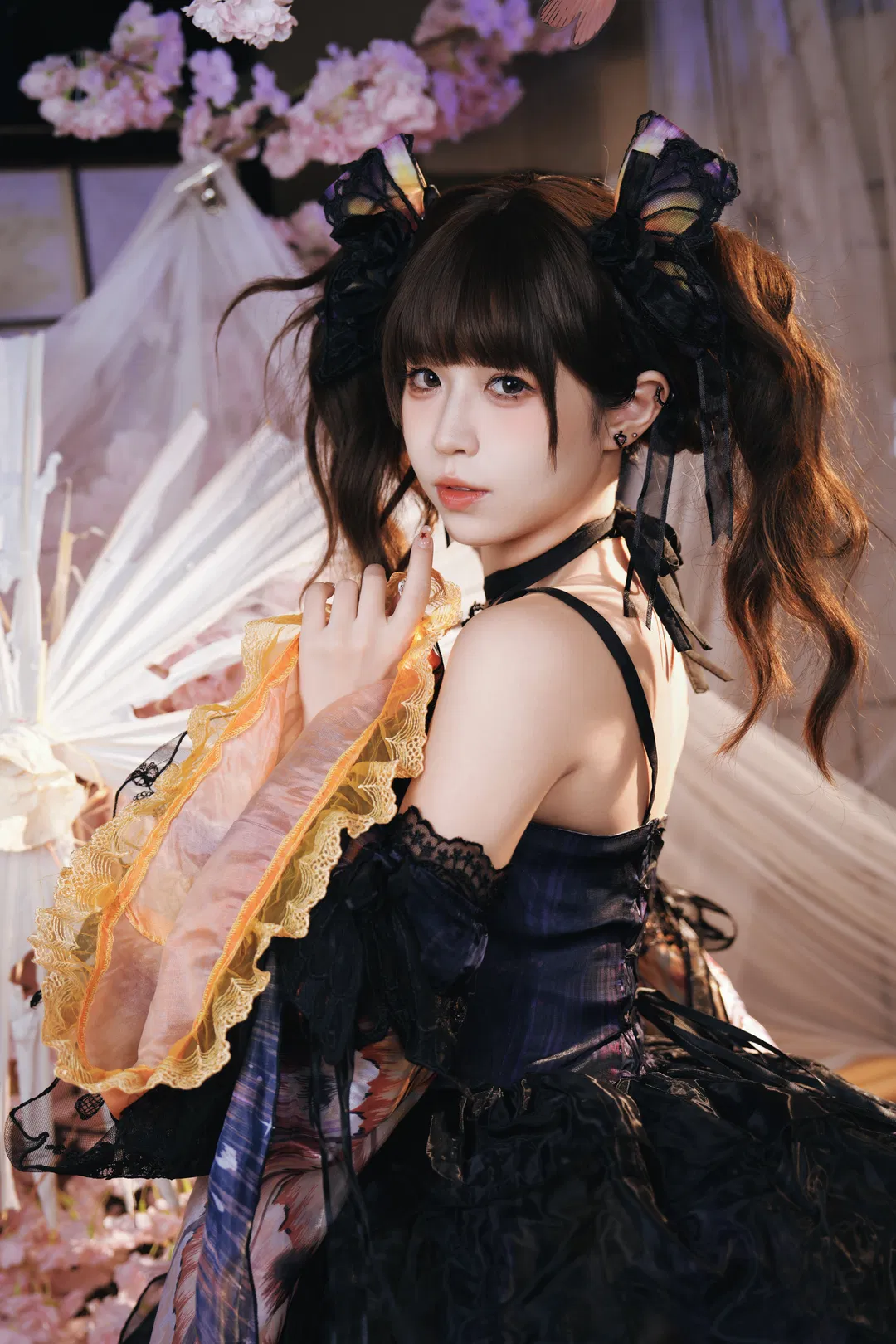 暗黑和风Lolita，大袖子和黑丝的神仙搭配 - 第 3 张
