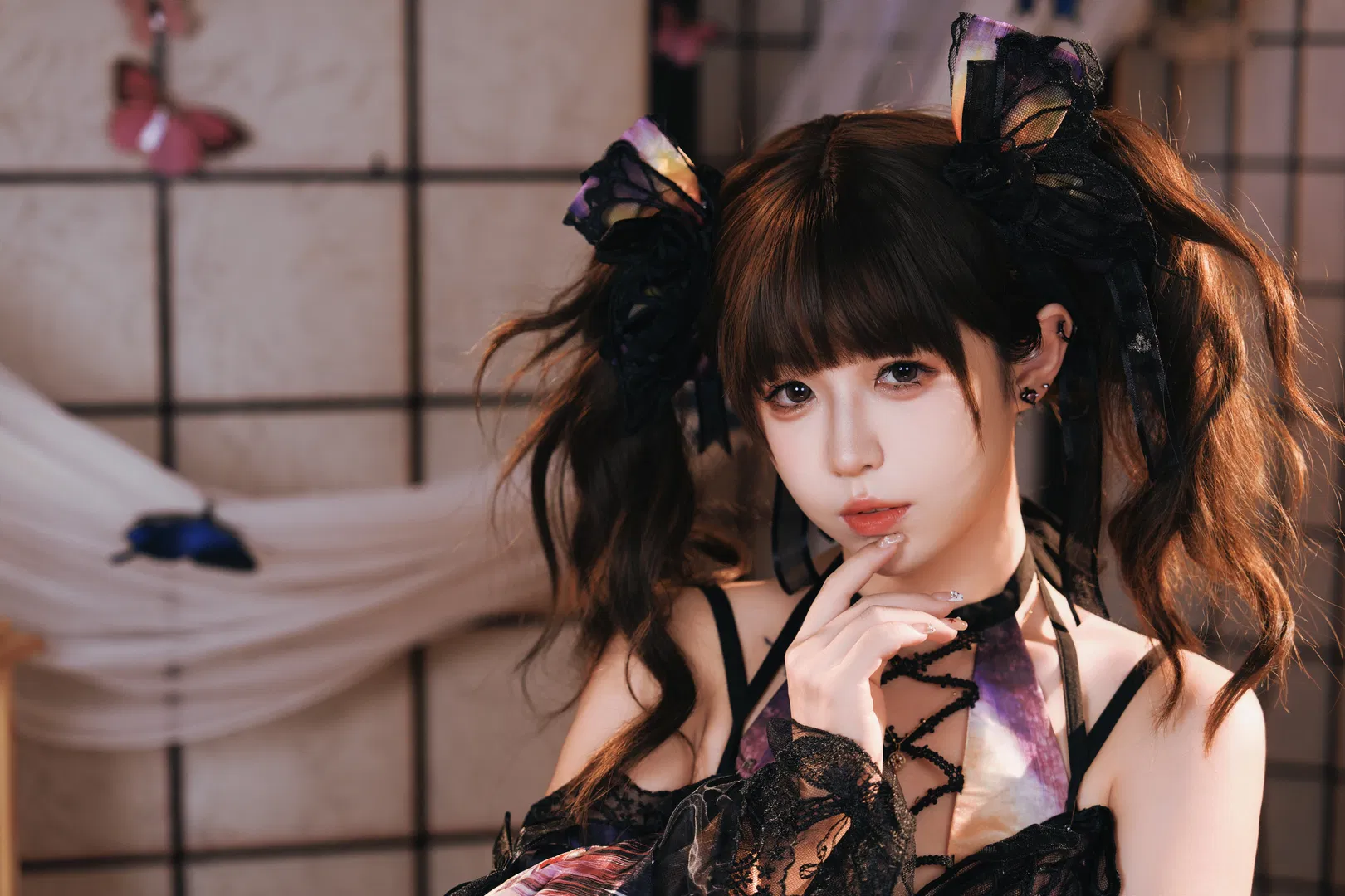 暗黑和风Lolita，大袖子和黑丝的神仙搭配 - 第 8 张