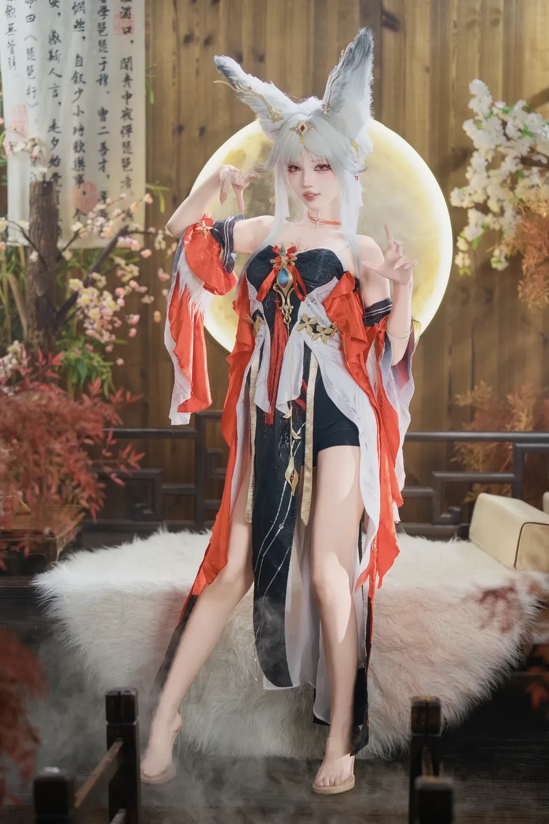 【心月狐cos】鸣潮红白黑交织的狐系幻梦 - 第 7 张