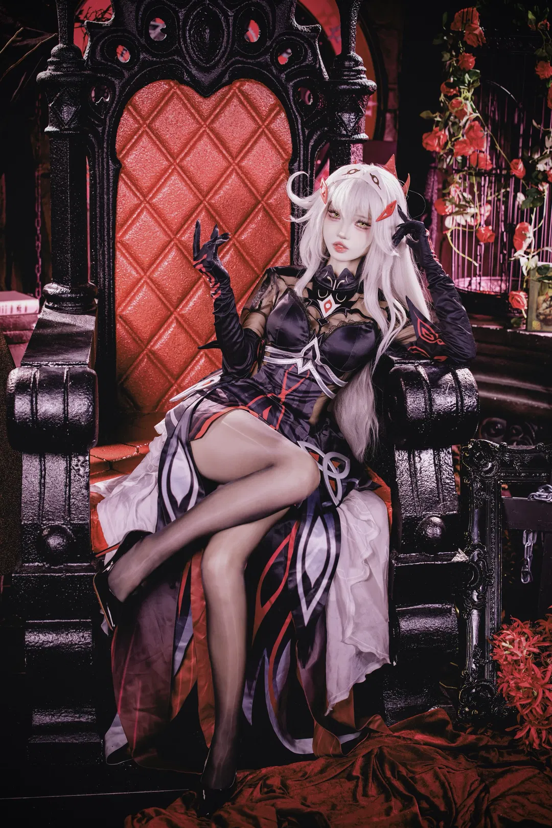 【若娜瓦cos】原神 红黑哥特风的暗夜女王 - 第 2 张