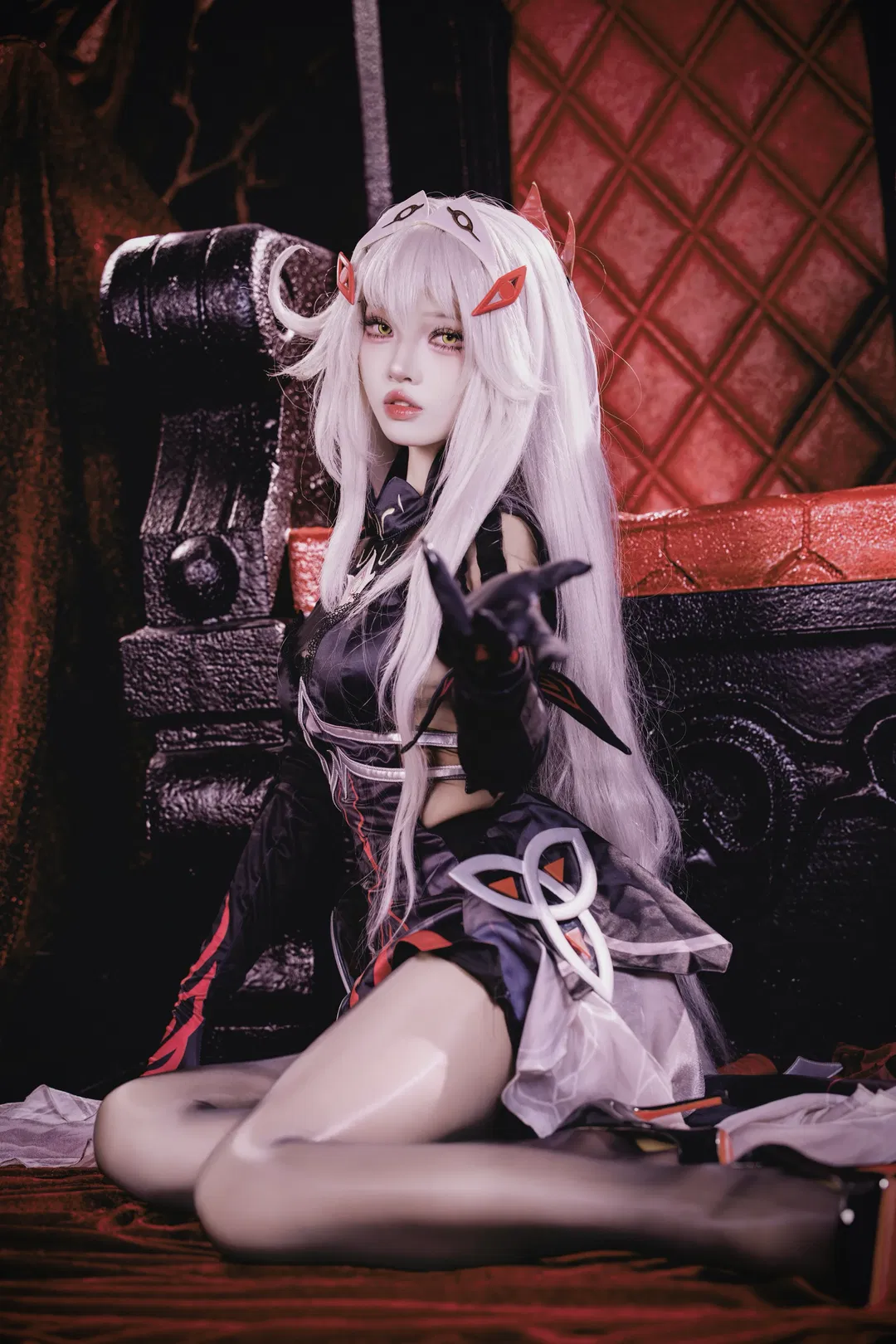 【若娜瓦cos】原神 红黑哥特风的暗夜女王 - 第 3 张