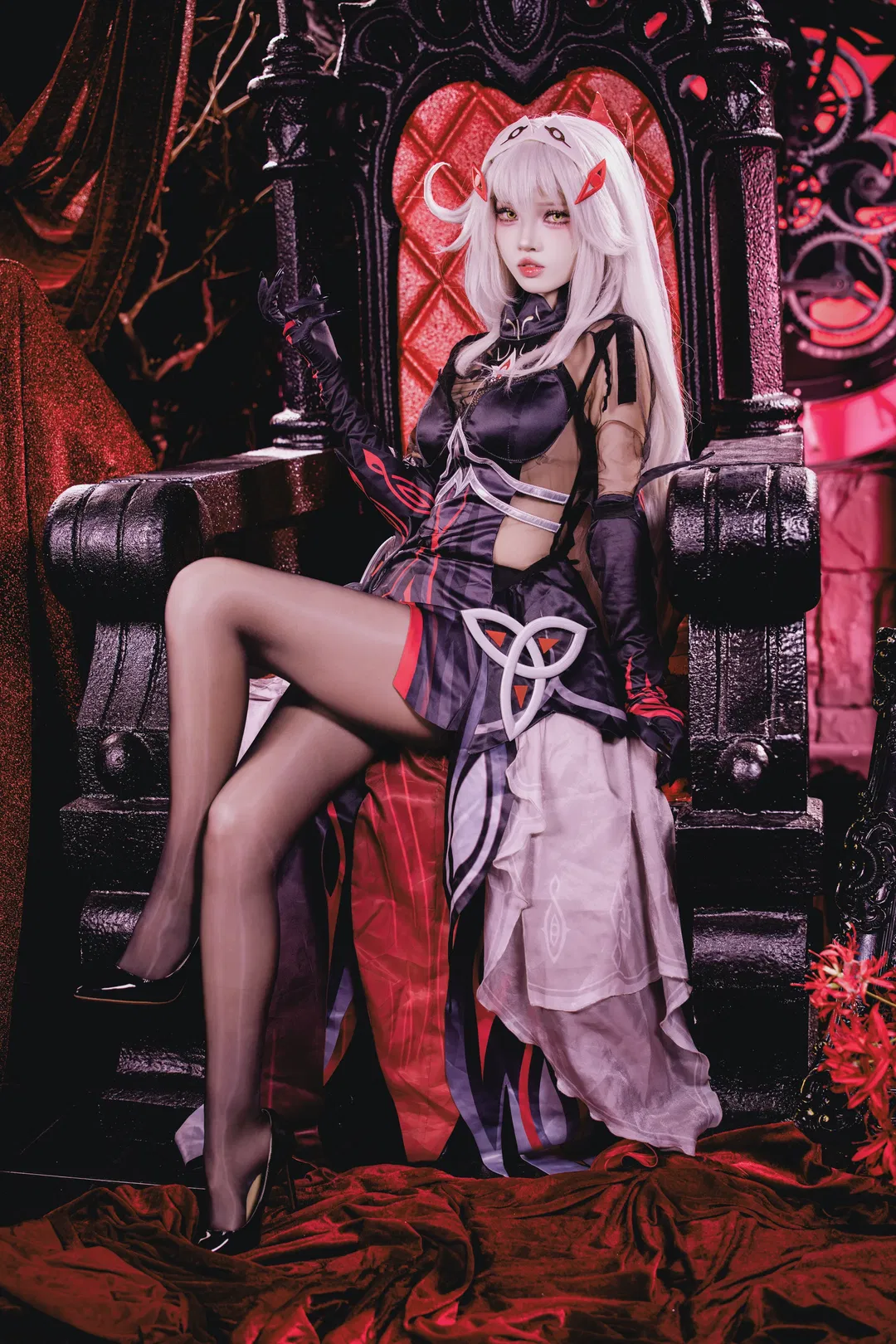 【若娜瓦cos】原神 红黑哥特风的暗夜女王 - 第 6 张